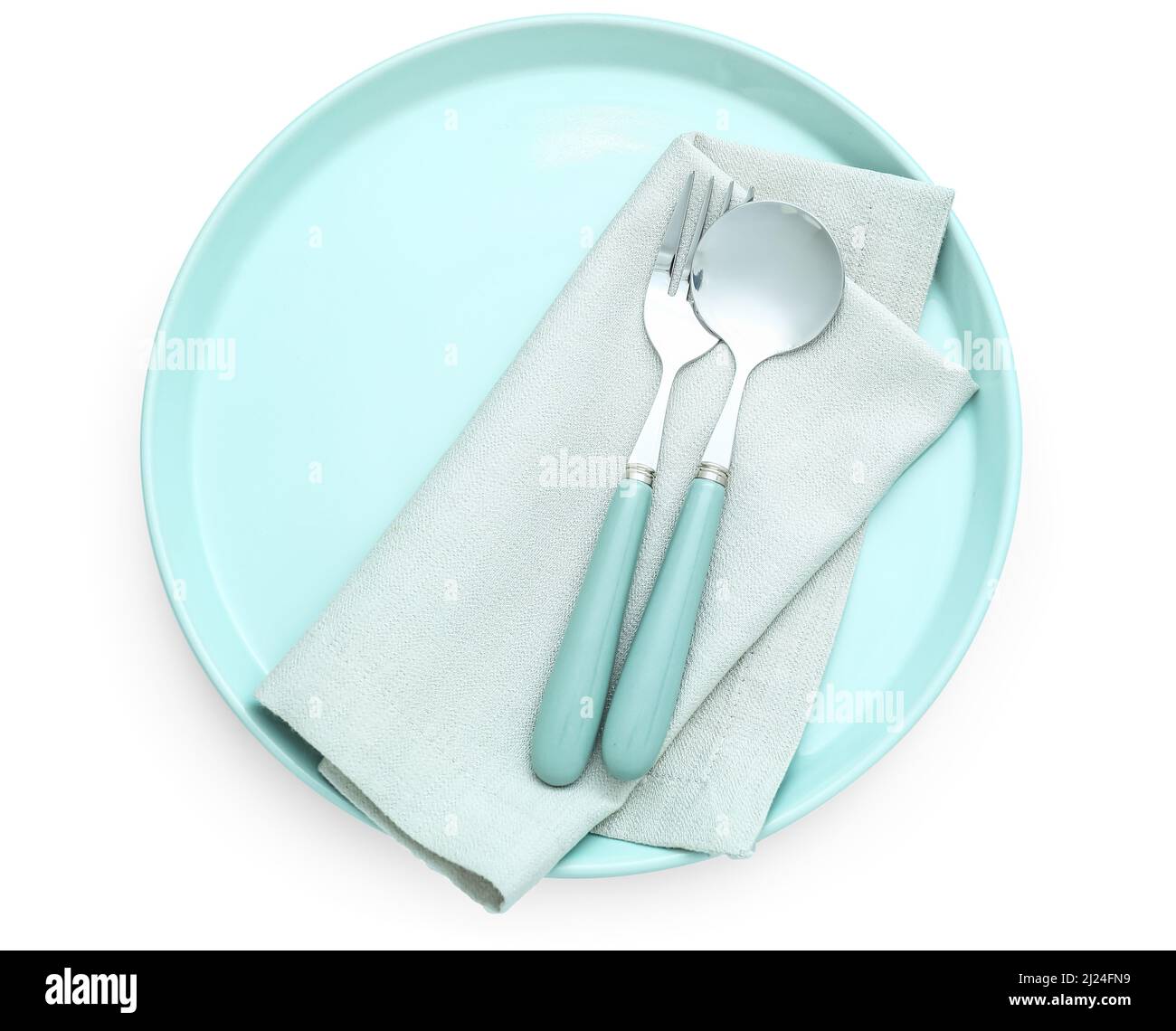 Elegant table setting on white background Stock Photo - Alamy
