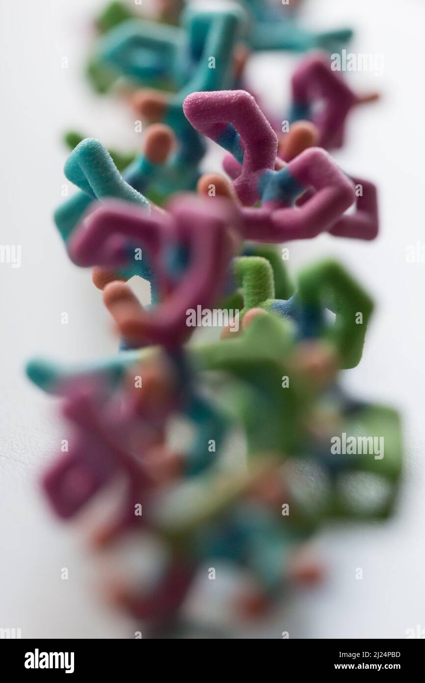 colorful synthetic structure of a molecule with many atoms Stock Photo
