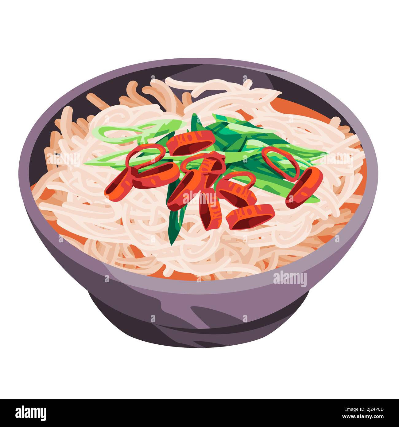 Noodle in bowl ramen udon traditional chinese asian food drawing illustration Stock Vector Image