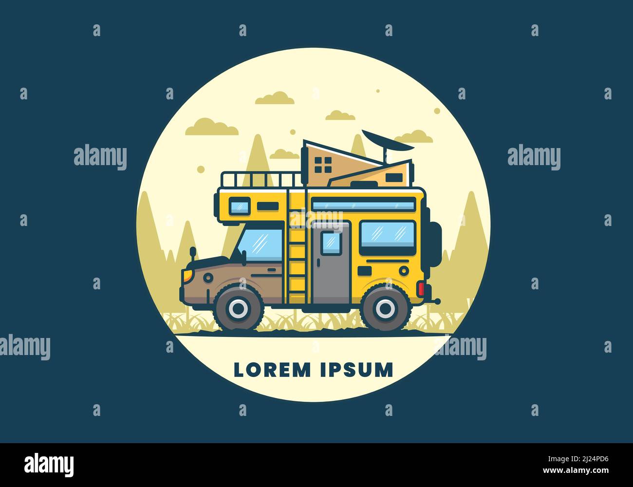 camping with car flat illustration design Stock Vector Image & Art - Alamy