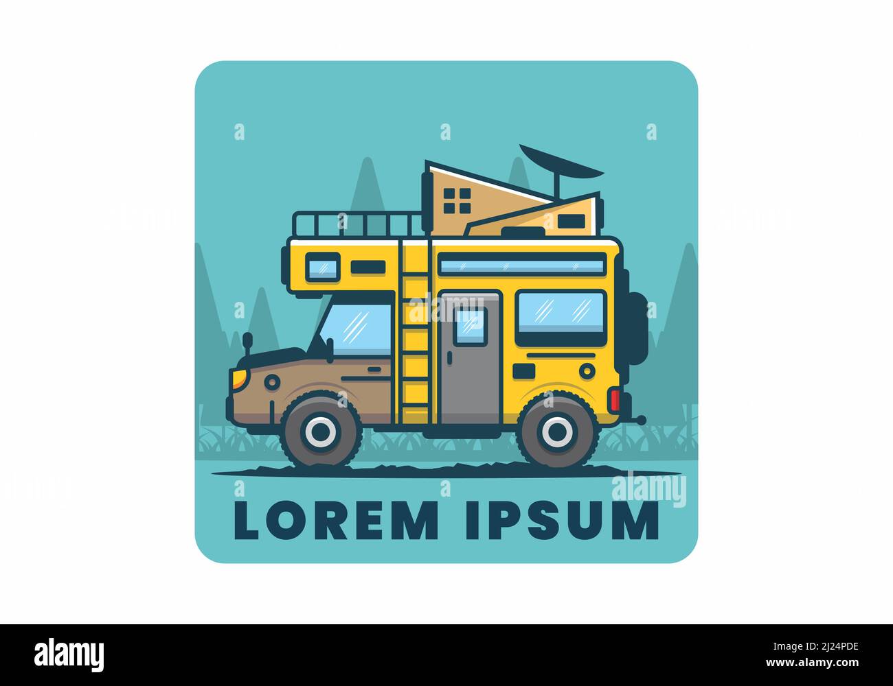 camping with car flat illustration design Stock Vector Image & Art - Alamy
