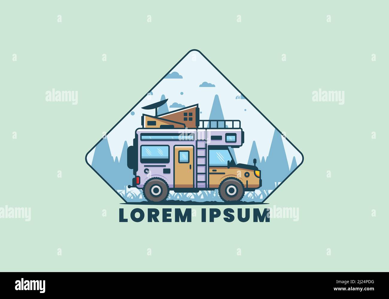 camping with car flat illustration design Stock Vector Image & Art - Alamy