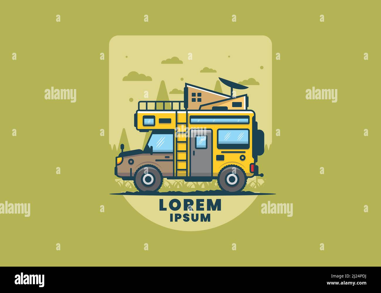 camping with car flat illustration design Stock Vector Image & Art - Alamy