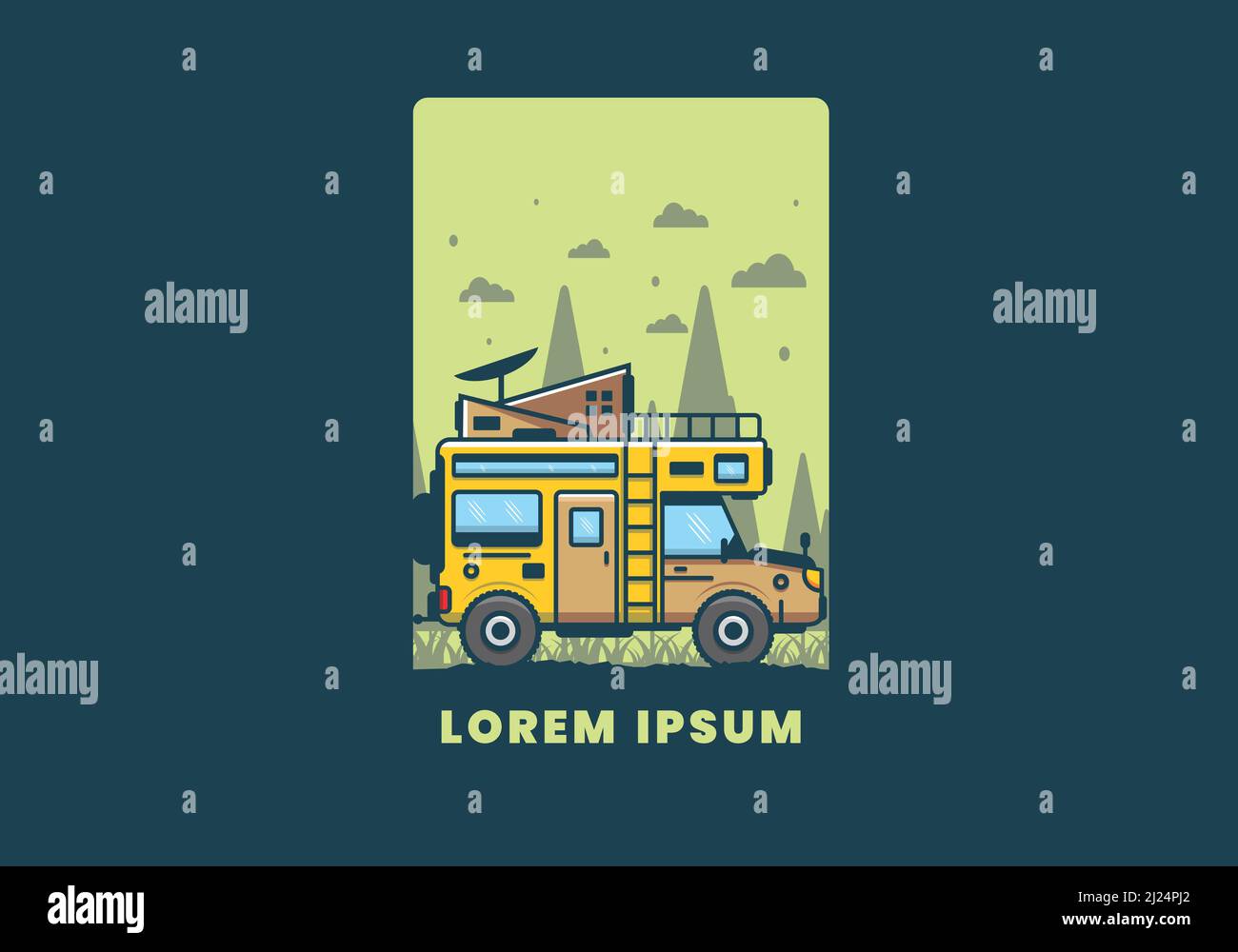 camping with car flat illustration design Stock Vector Image & Art - Alamy