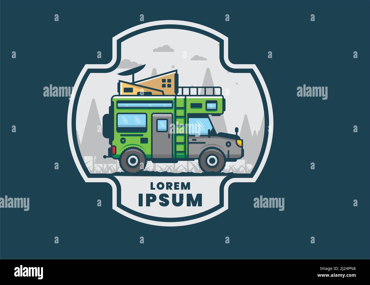 camping with car flat illustration design Stock Vector Image & Art - Alamy