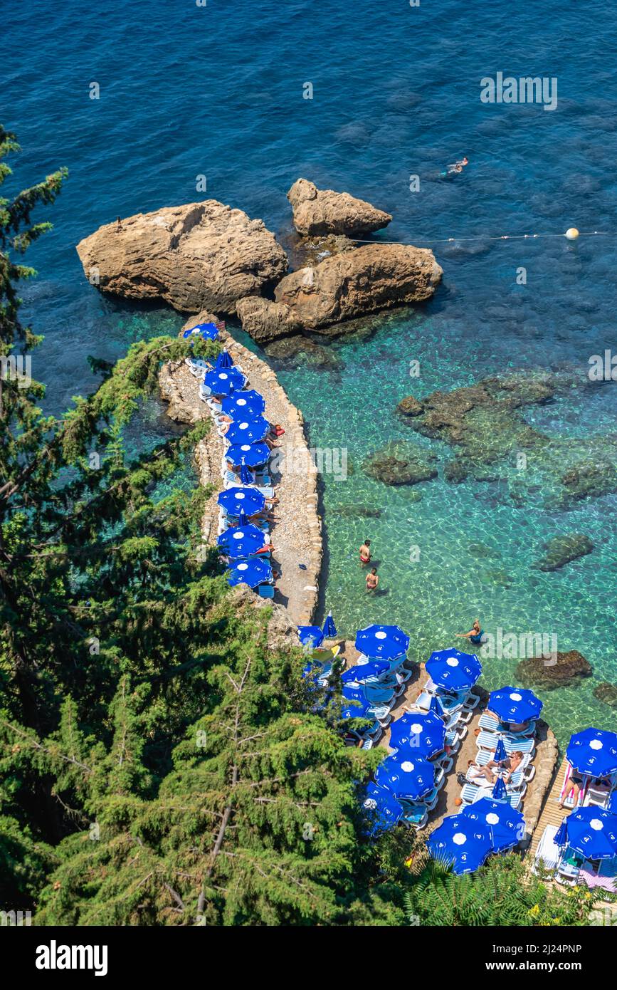 Antalya, Turkey 19.07.2021. Mermerli Beach in Antalya, Turkey, on a sunny summer day Stock Photo