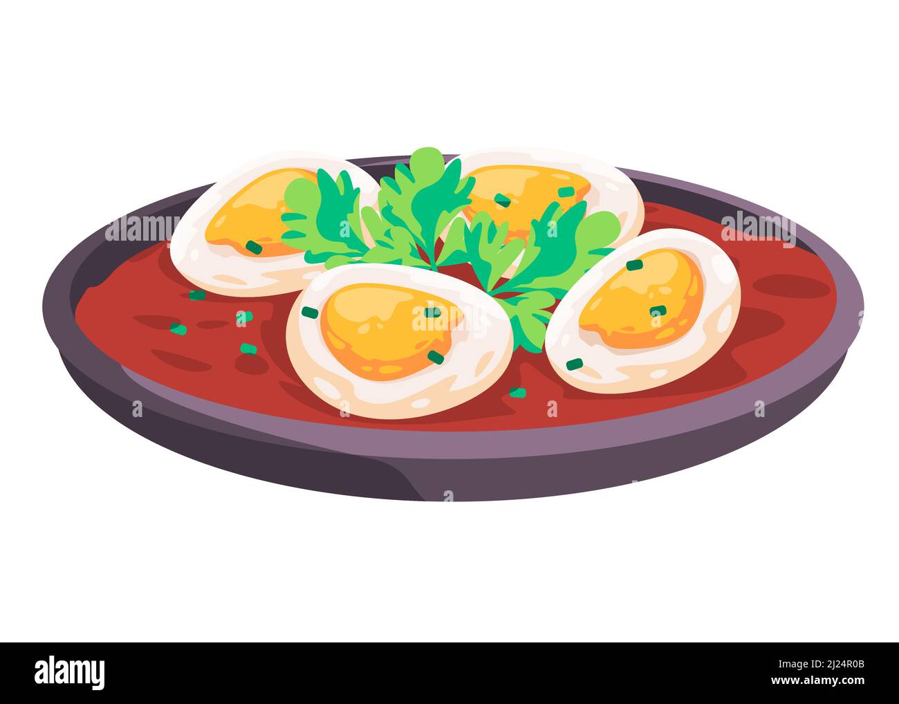 Shakshuka poached egg traditional middle east nort africa food drawing