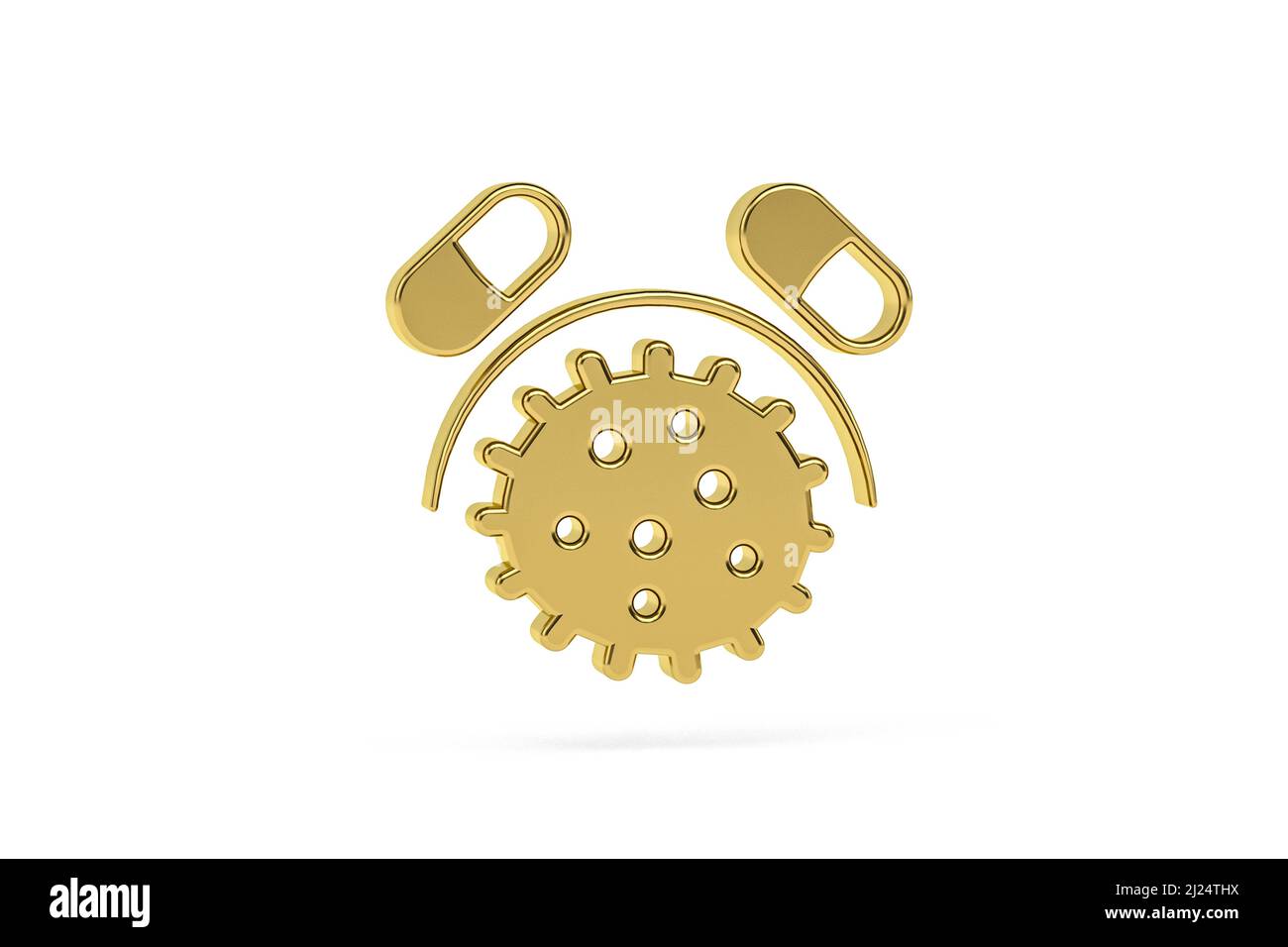 Golden 3d drug resistance icon isolated on white background - 3D render ...