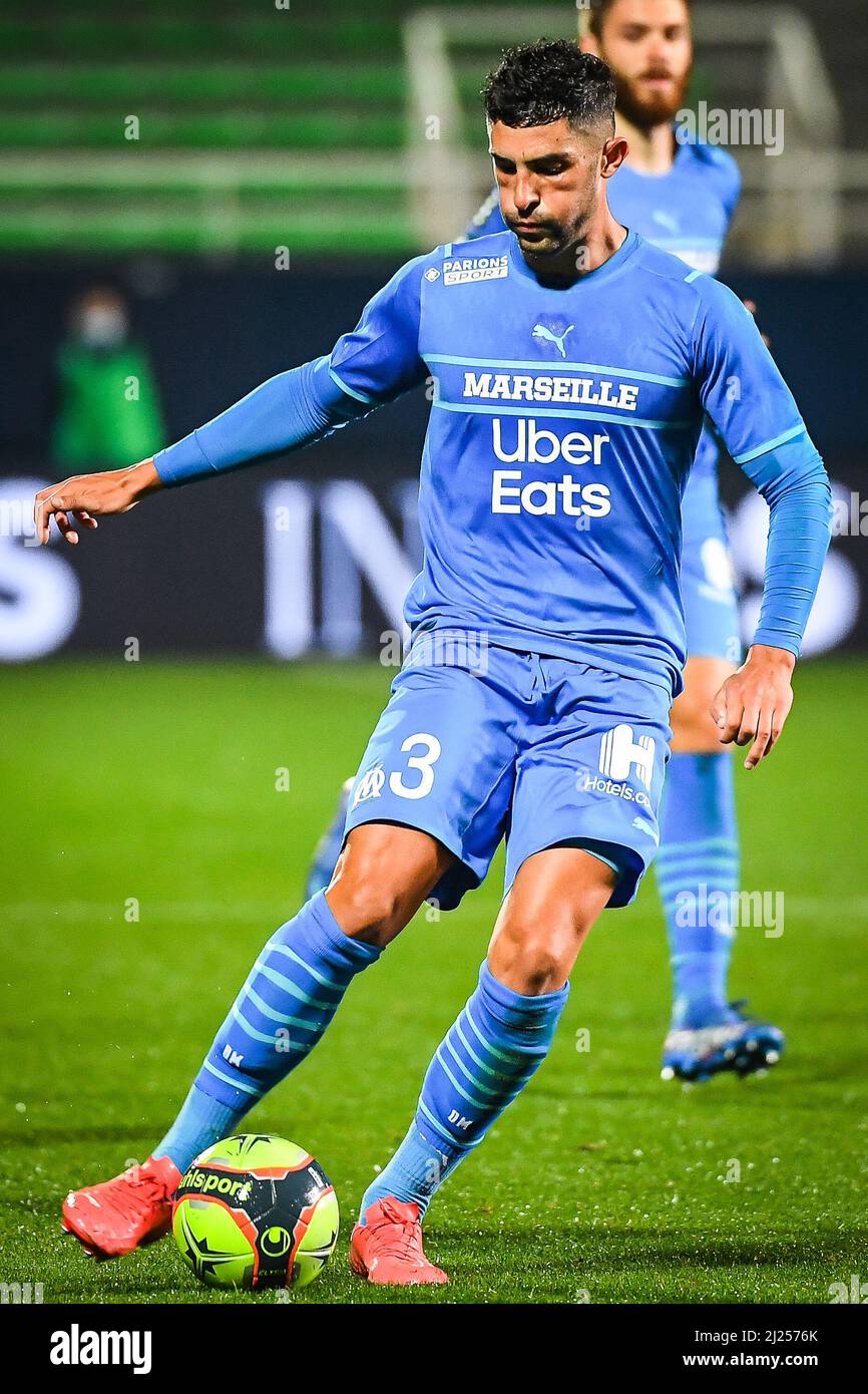 Alvaro GONZALEZ of Marseille during the French championship Ligue 1 football match between OGC Nice and Olympique de Marseille on October 27, 2021 at Stade de l'Aube in Troyes, France - Photo Matthieu Mirville / DPPI Stock Photo
