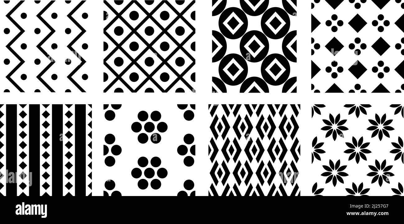 Classic Black And White Pattern Set Stock Vector Image & Art Alamy