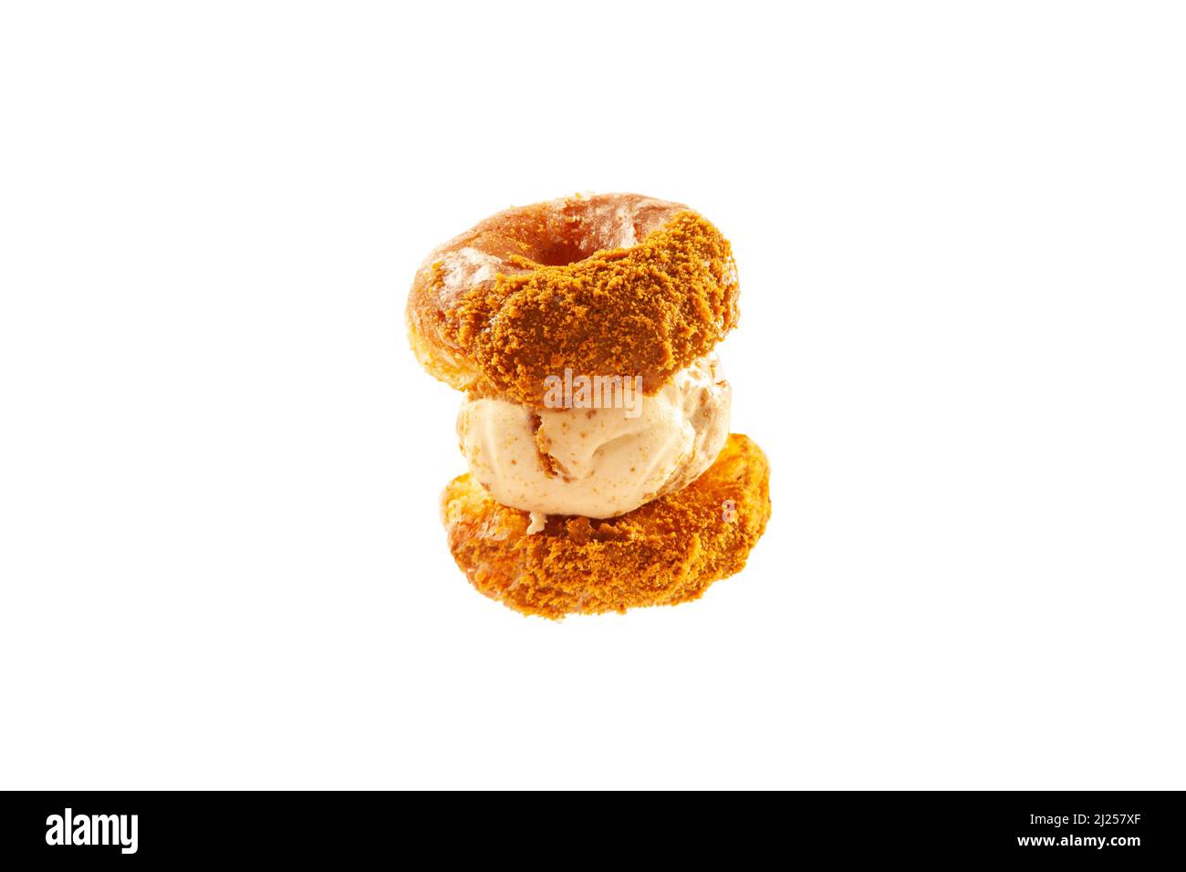 Lotus flavoured doughnut ice cream gelato sandwich Stock Photo Alamy
