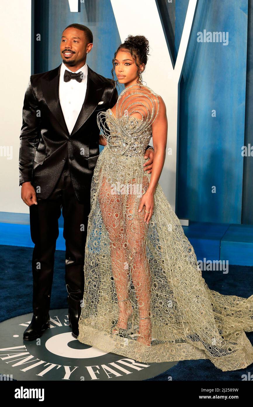 Beverly Hills, CA. 27th Mar, 2022. Michael B Jordan, Lori Harvey at the