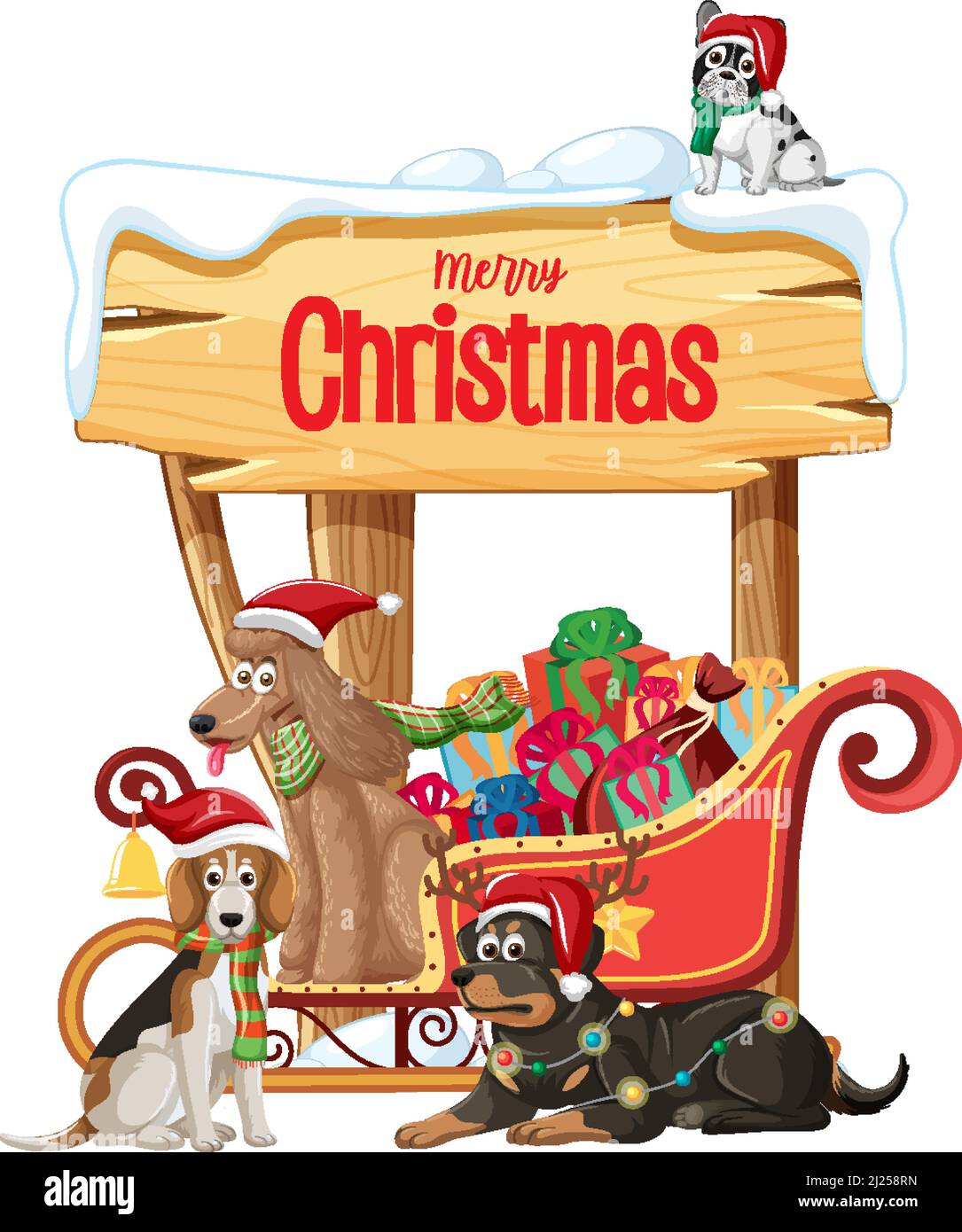 Cute christmas cartoon dogs Cut Out Stock Images & Pictures - Page 2 - Alamy