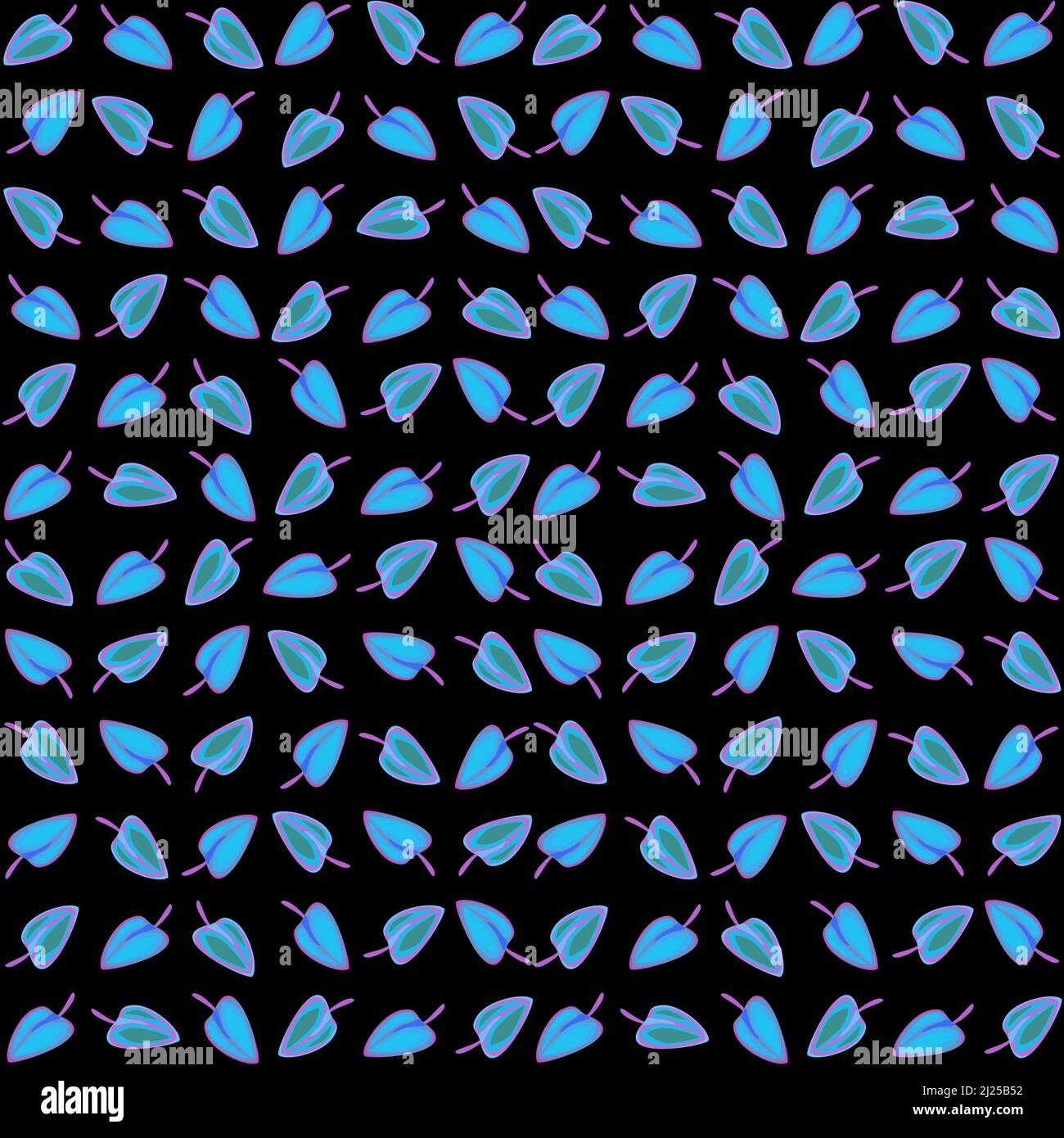 Colorful Blue Leaf Wallpaper Pattern Background Stock Vector