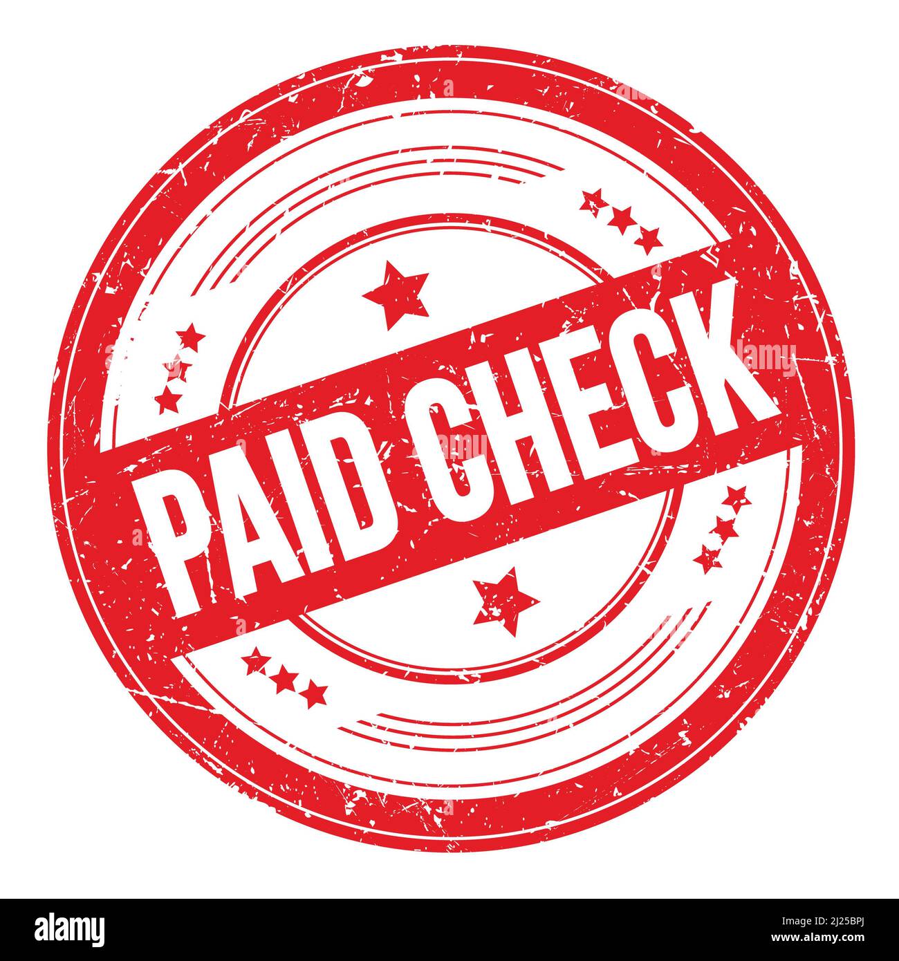 PAID CHECK text on red round grungy texture stamp Stock Photo Alamy