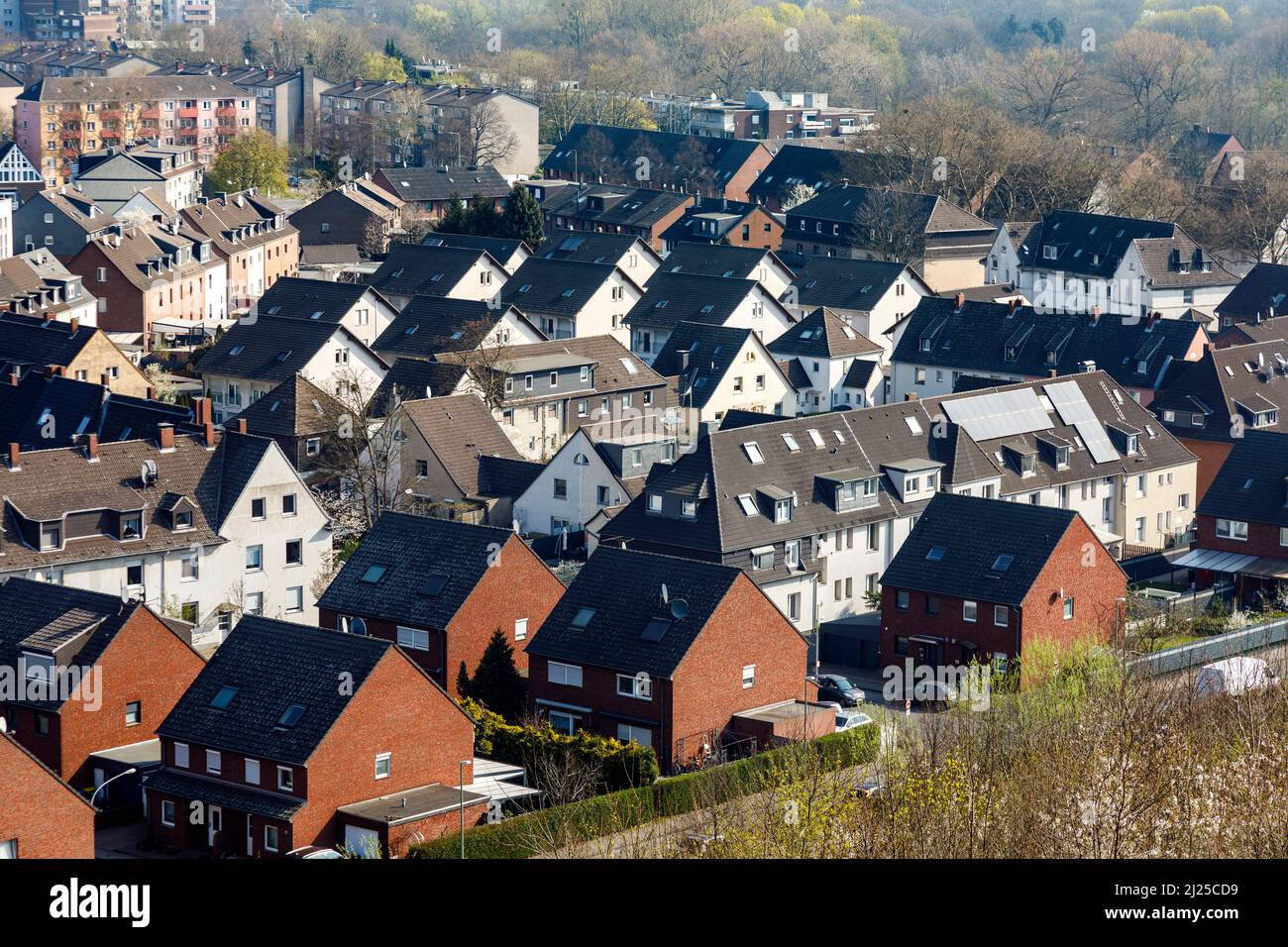 Residential area in the south of Duisburg, Anheim-Angerhausen district Stock Photo