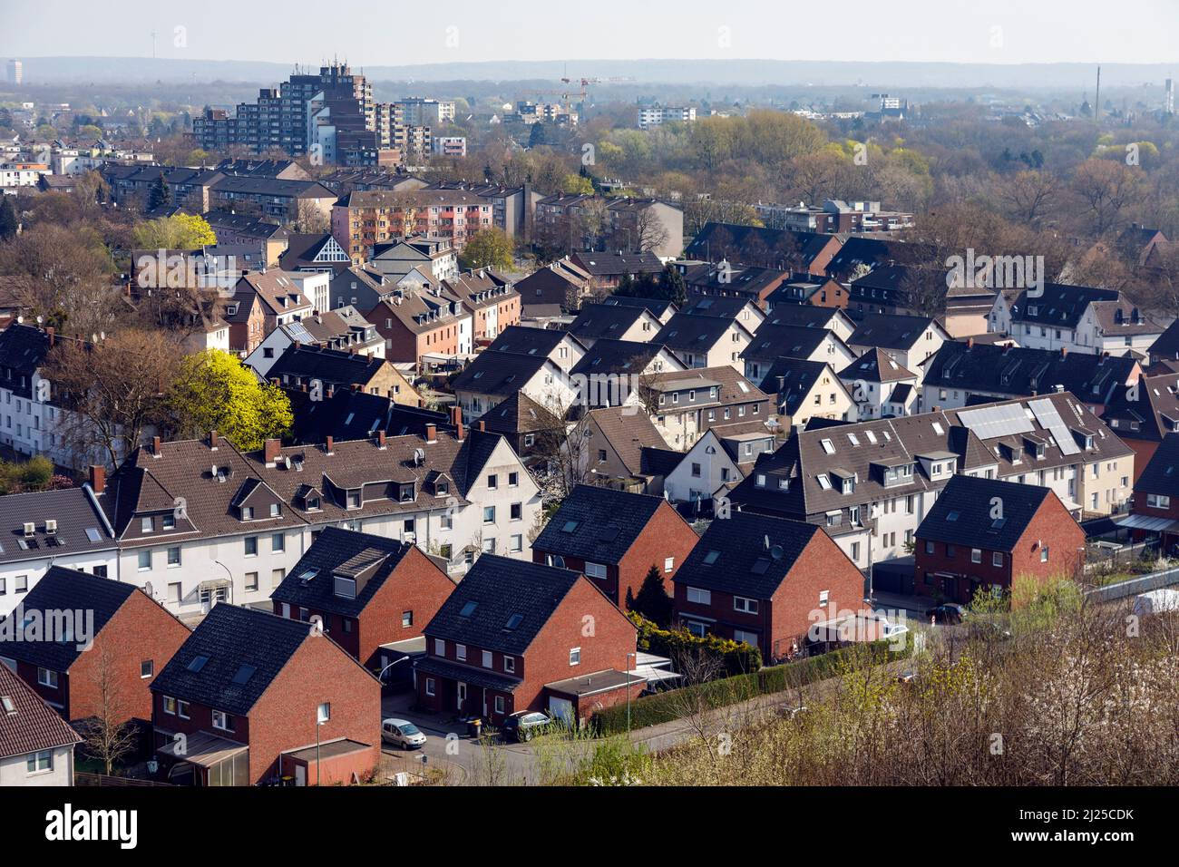 Residential area in the south of Duisburg, Anheim-Angerhausen district Stock Photo
