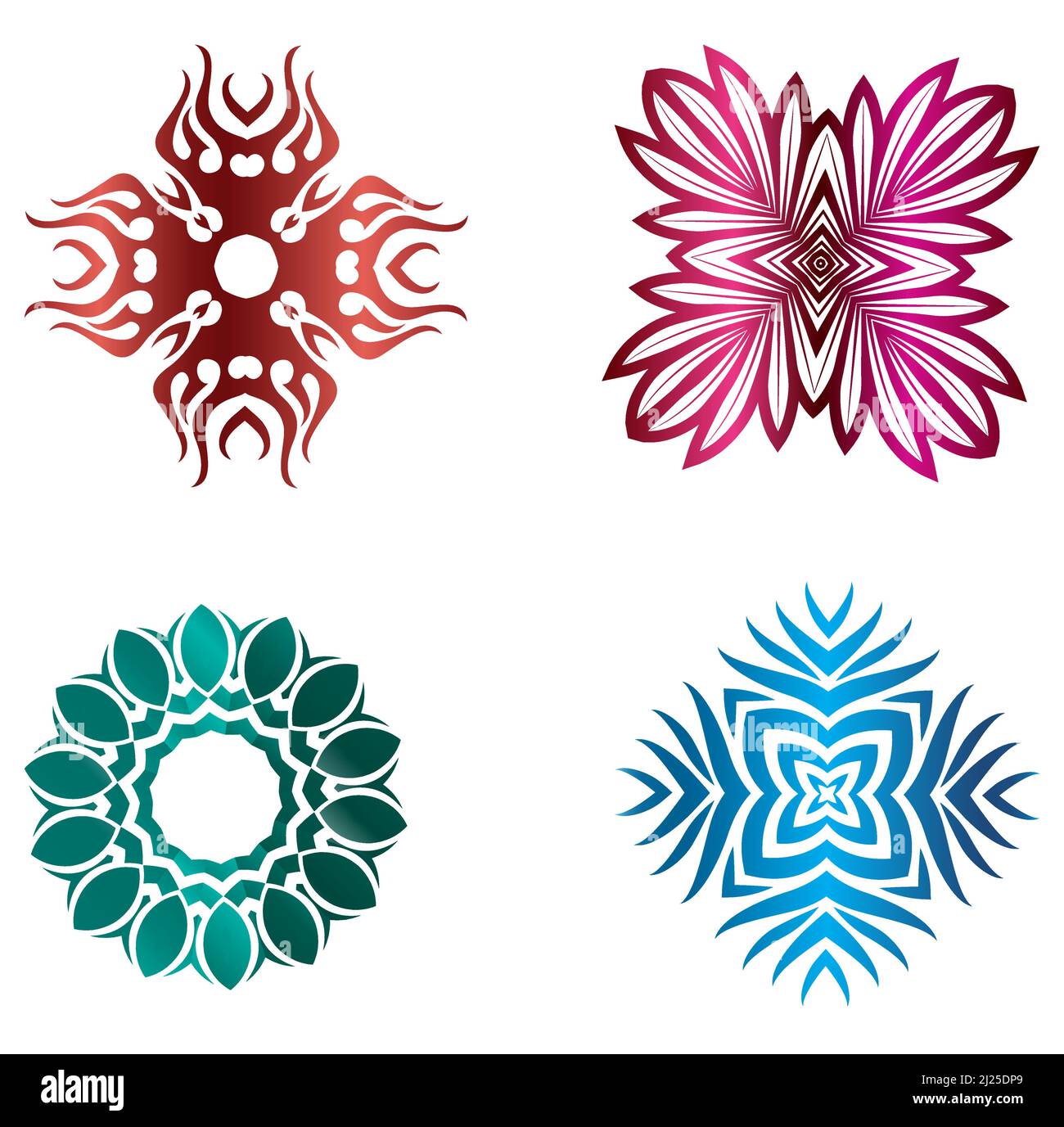 Rosettes Set In Metallic Color Stock Vector
