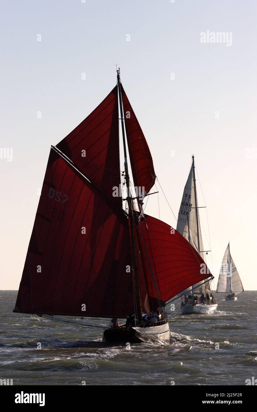 Pilot Cutter Jolie Brise in the 2006 Small Ships race, off Cowes Stock Photo