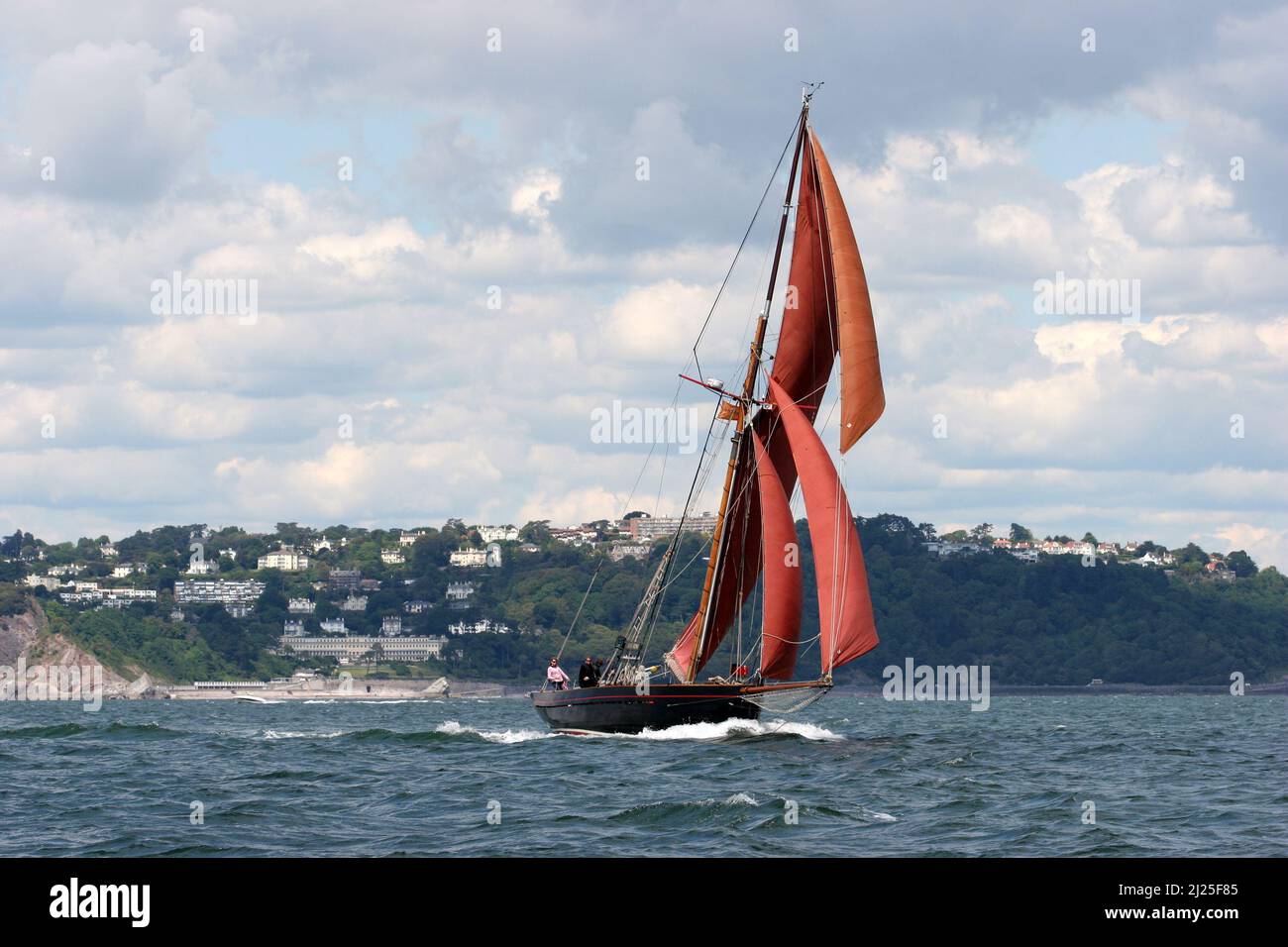 Pilot Cutter Jolie Brise in the 2007 Small Ships race, off Torbay Stock Photo