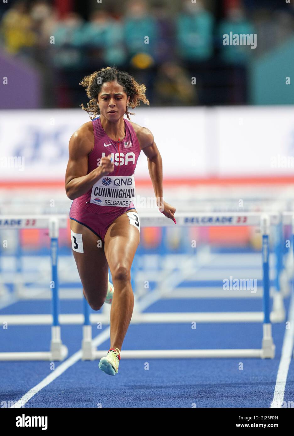 Gabriele Cunningham participating in the Belgrade 2022 World Indoor