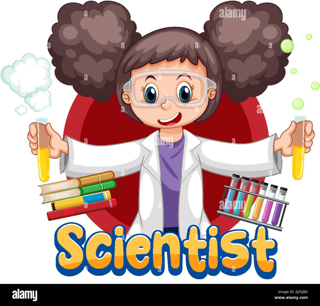 Scientist doing science experiment in the lab illustration Stock Vector ...
