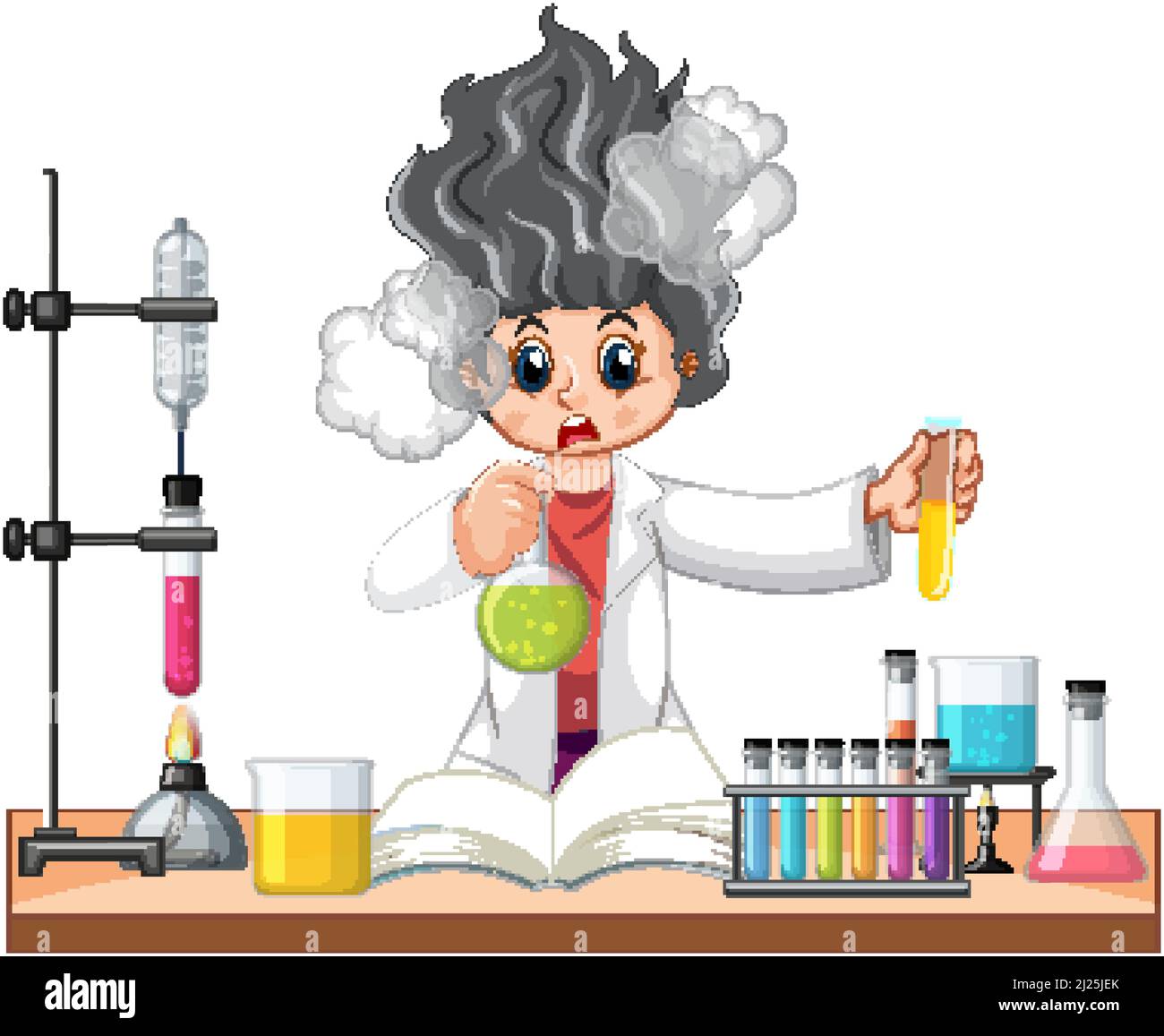 A chemist experiment at lab illustration Stock Vector Image & Art - Alamy
