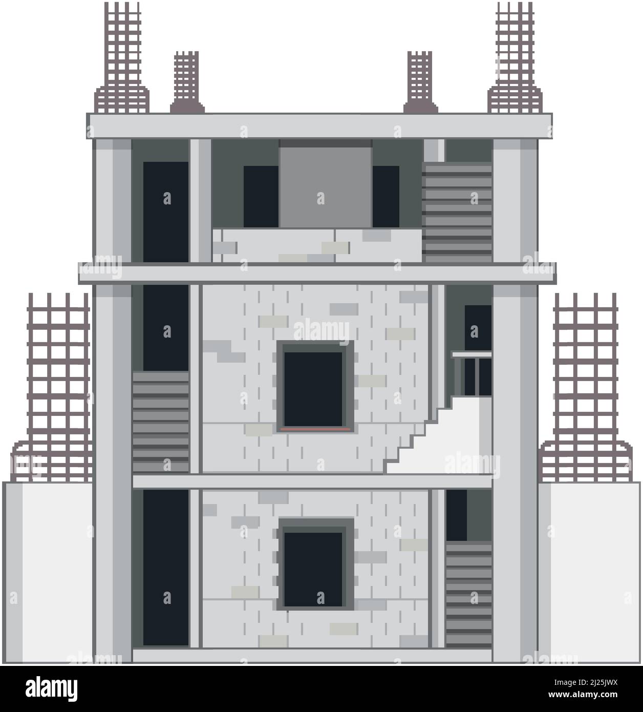Building construction site on white background illustration Stock ...