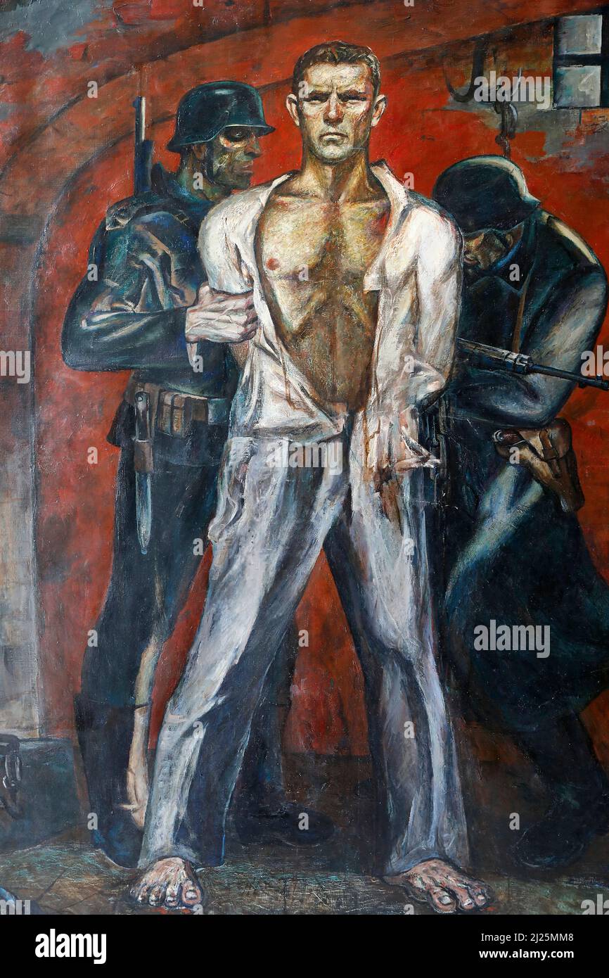Painting displayed in the National museum of fine arts, Tirana, Albania Stock Photo