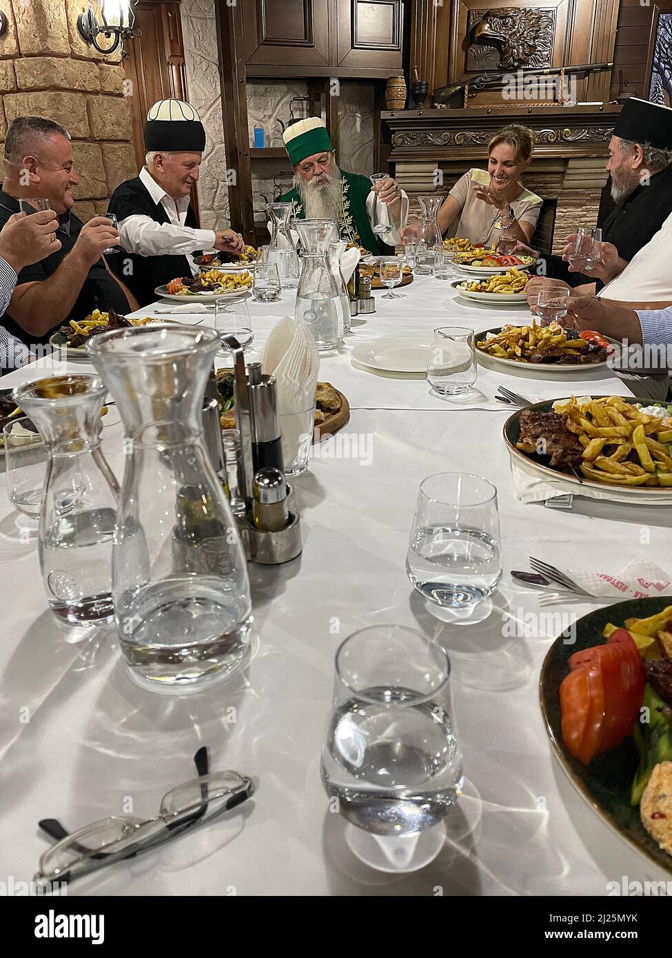 Lunch offered by Albanian religious sheikh Hajji Mondi, leader of the