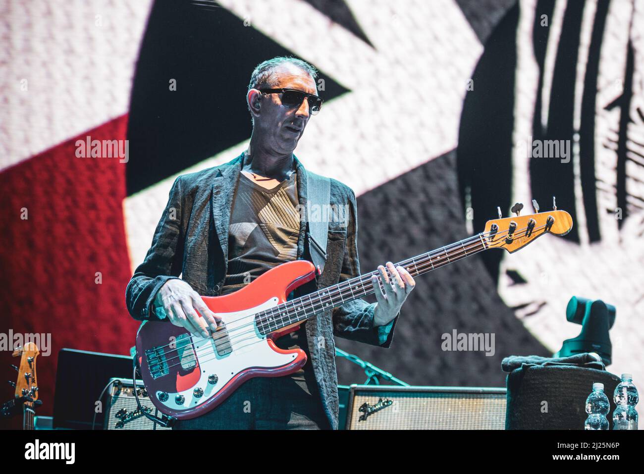 ITALY, BOLOGNA, UNIPOL ARENA 2016: Pino Palladino, bassist of the British rock band “The Who”, performing live on stage for the “Back to the Who” European tour Stock Photo