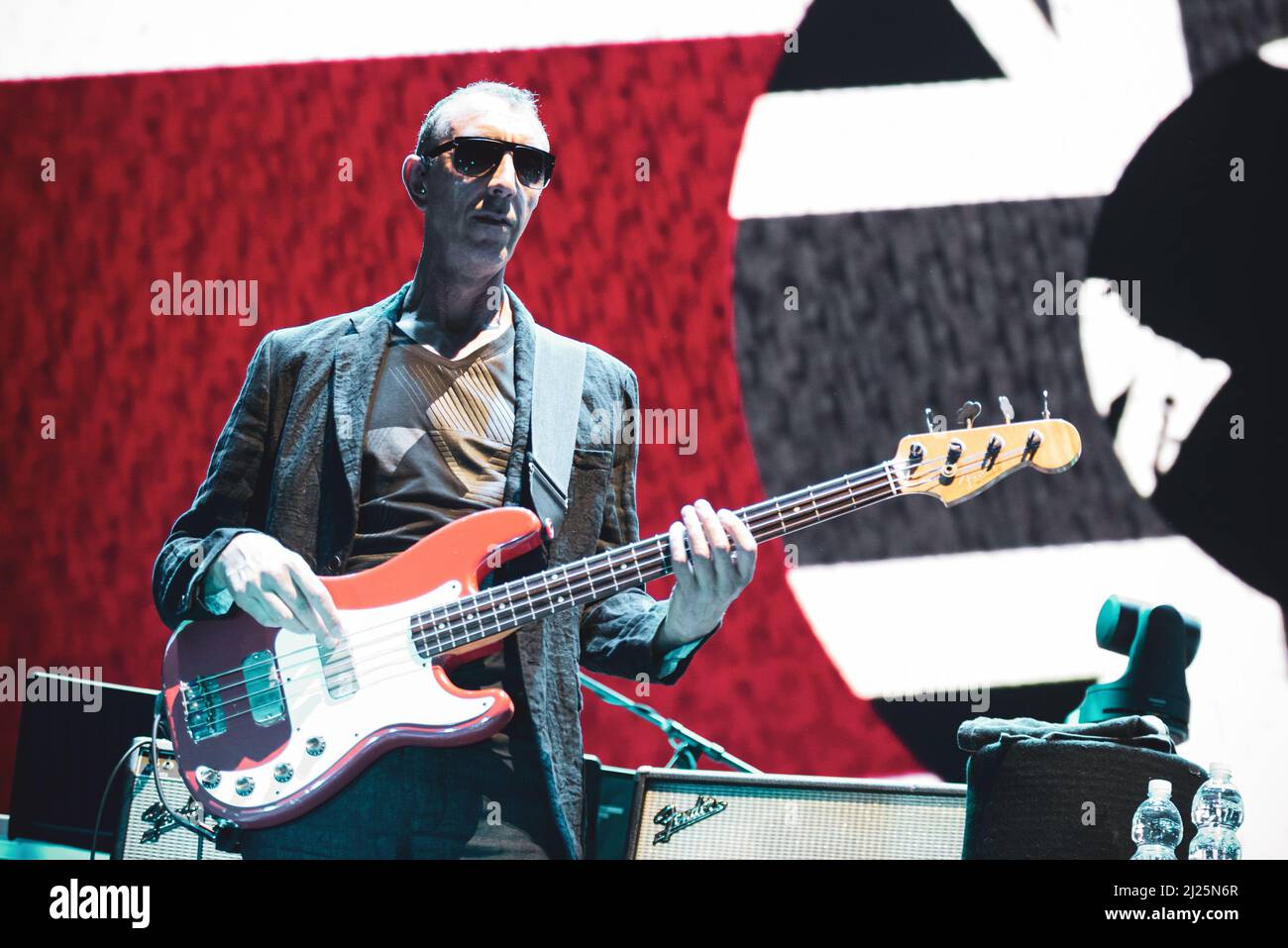 ITALY, BOLOGNA, UNIPOL ARENA 2016: Pino Palladino, bassist of the British rock band “The Who”, performing live on stage for the “Back to the Who” European tour Stock Photo