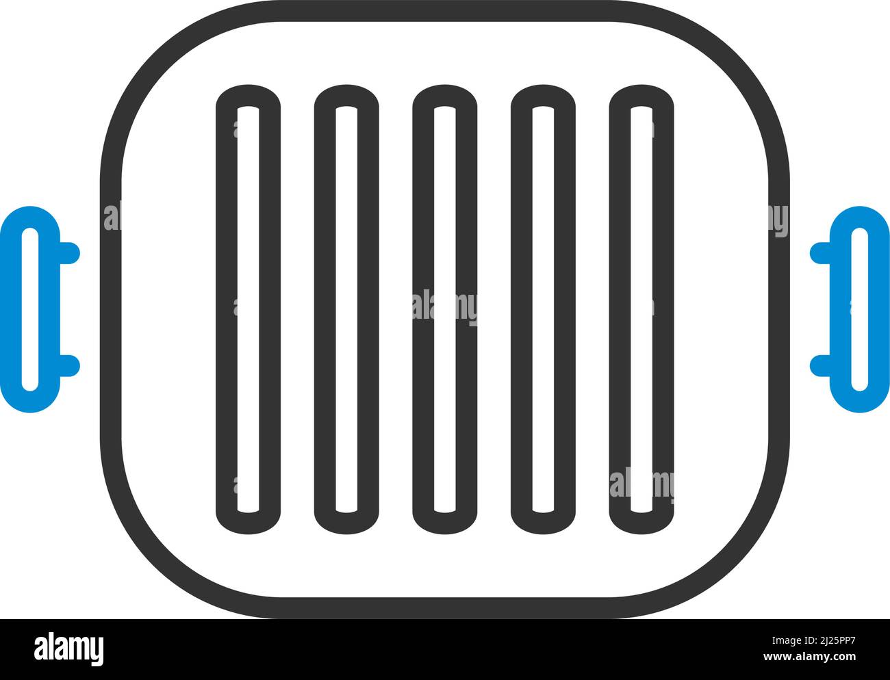 Icon Of Grill Pan. Editable Bold Outline With Color Fill Design. Vector
