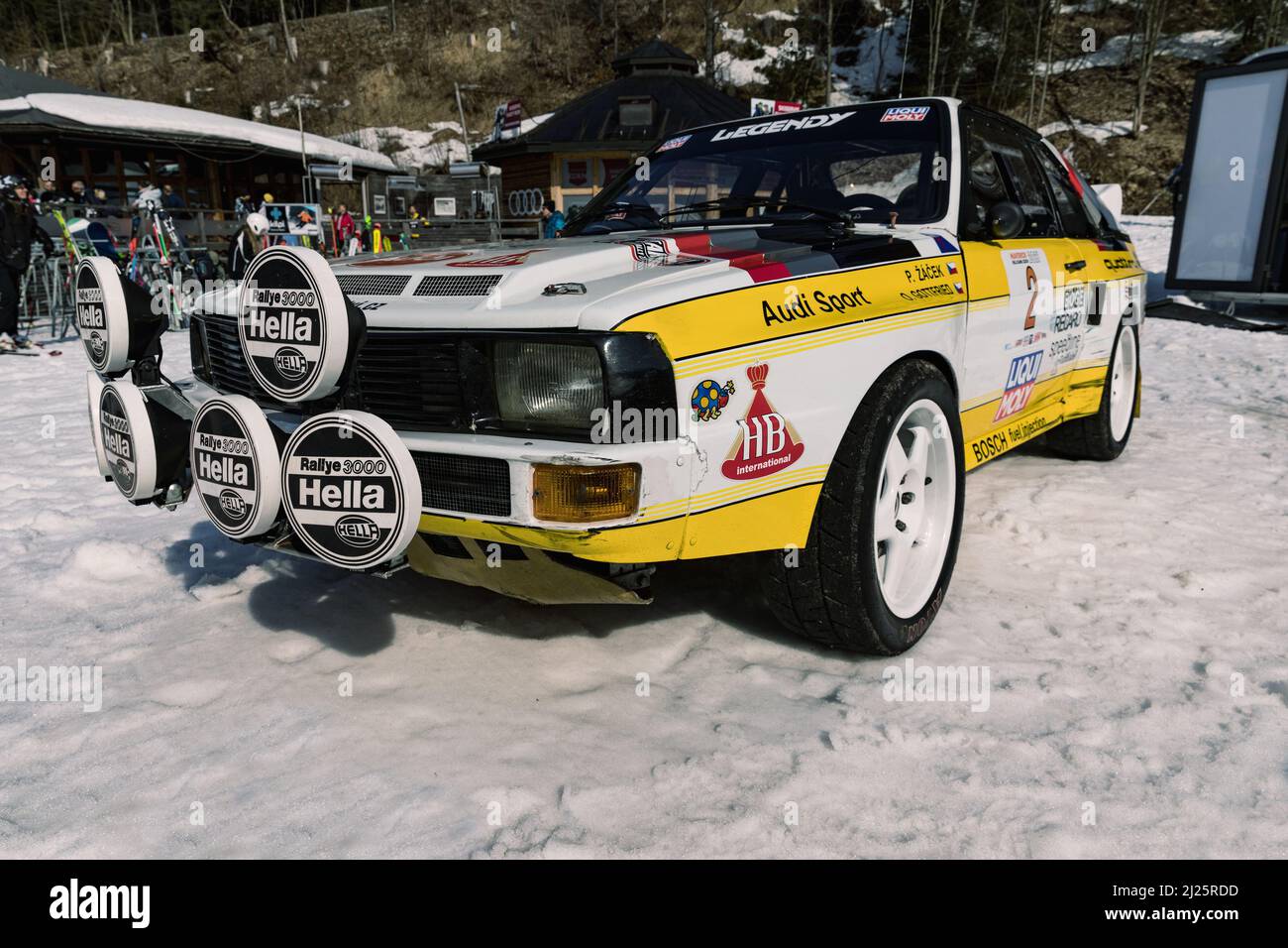 SPINDLERUV MLYN, CZ - 18th March. 2022: Audi Quattro A2 Sport Replica in Spindleruv Mlyn. The Audi Quattro is a four-wheel drive sports coupe made by Stock Photo