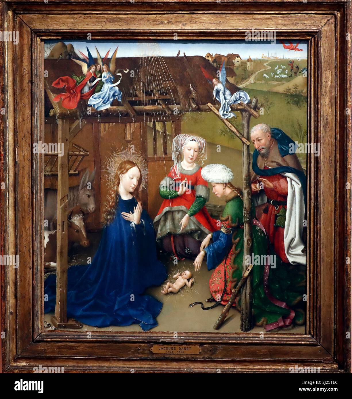 Thyssen-Bornemisza museum. The nativity. Jacques Daret 1435 Stock Photo ...