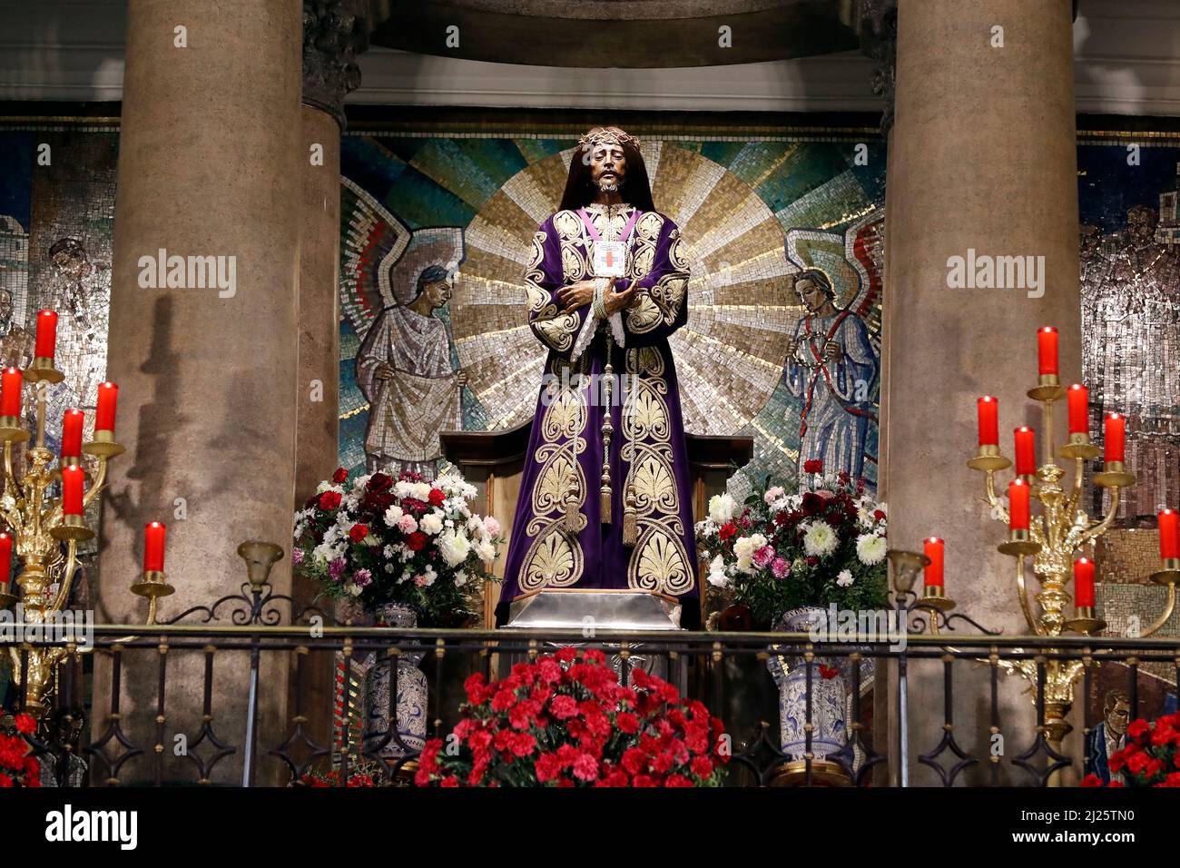 Basilica of Jesus de Medinaceli. Jesus Christ statue. Stock Photo