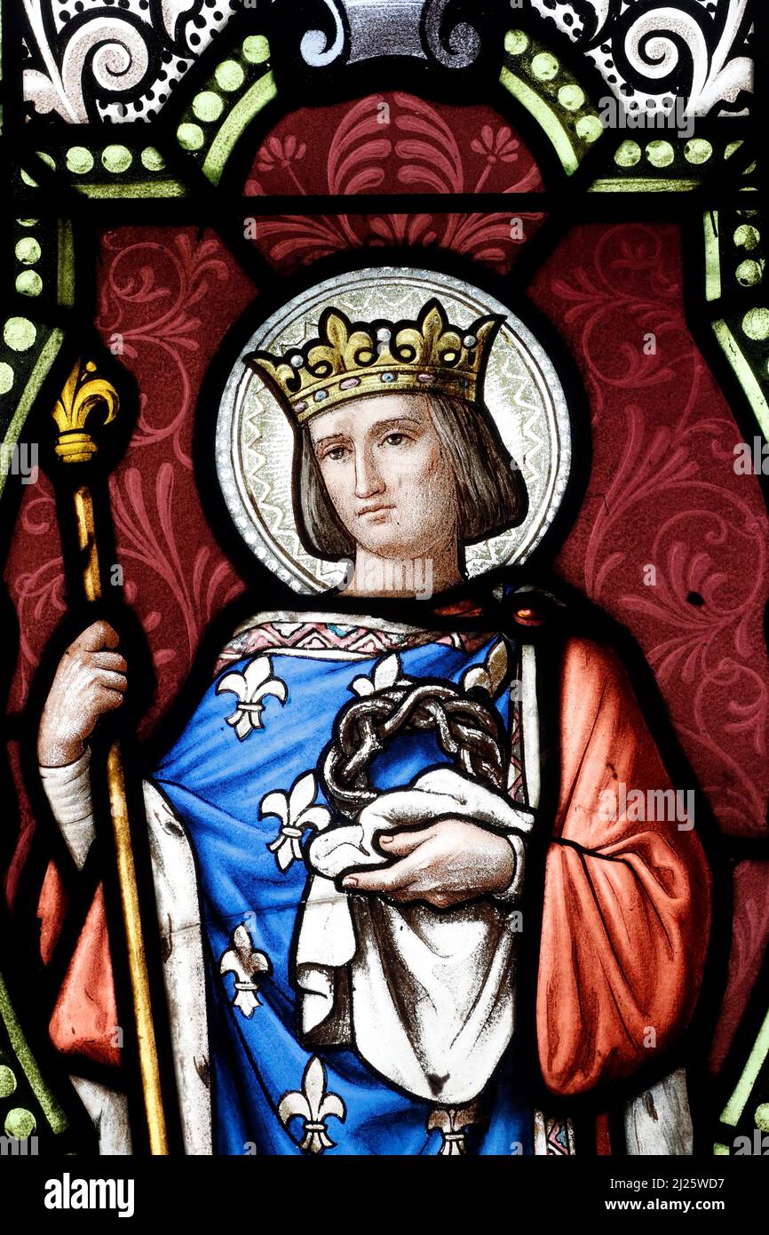 Assumption church. Louis IX King of France with the crown of thorms