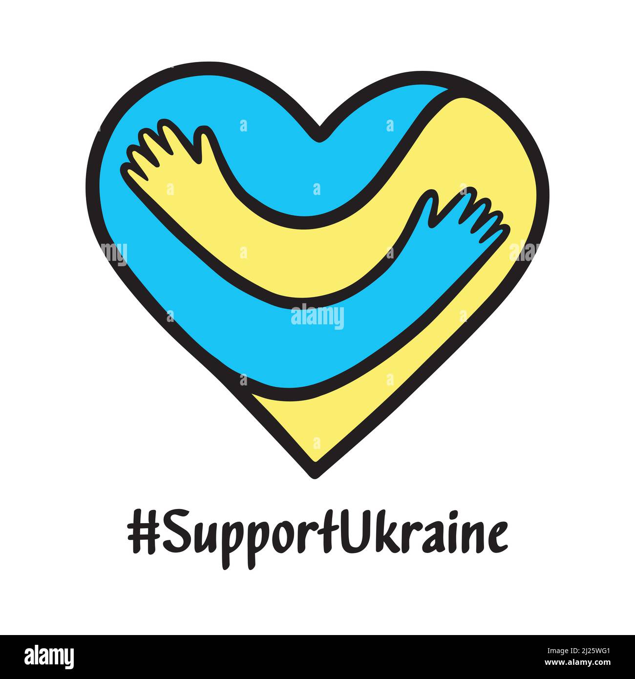 Donation concept. Heart and Ukrainian National colors with text