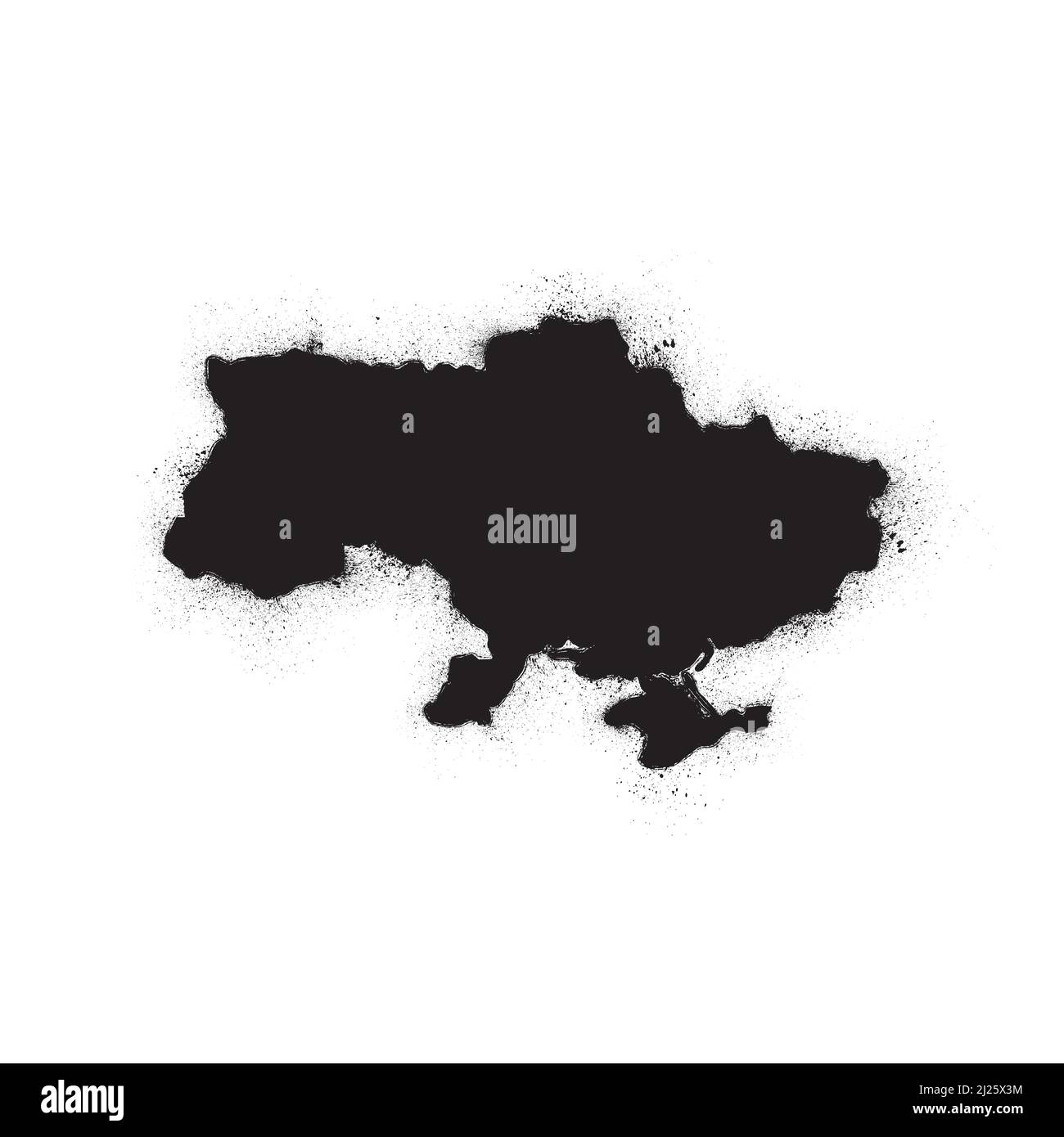 Ukraine map ink blots silhouette Stock Vector