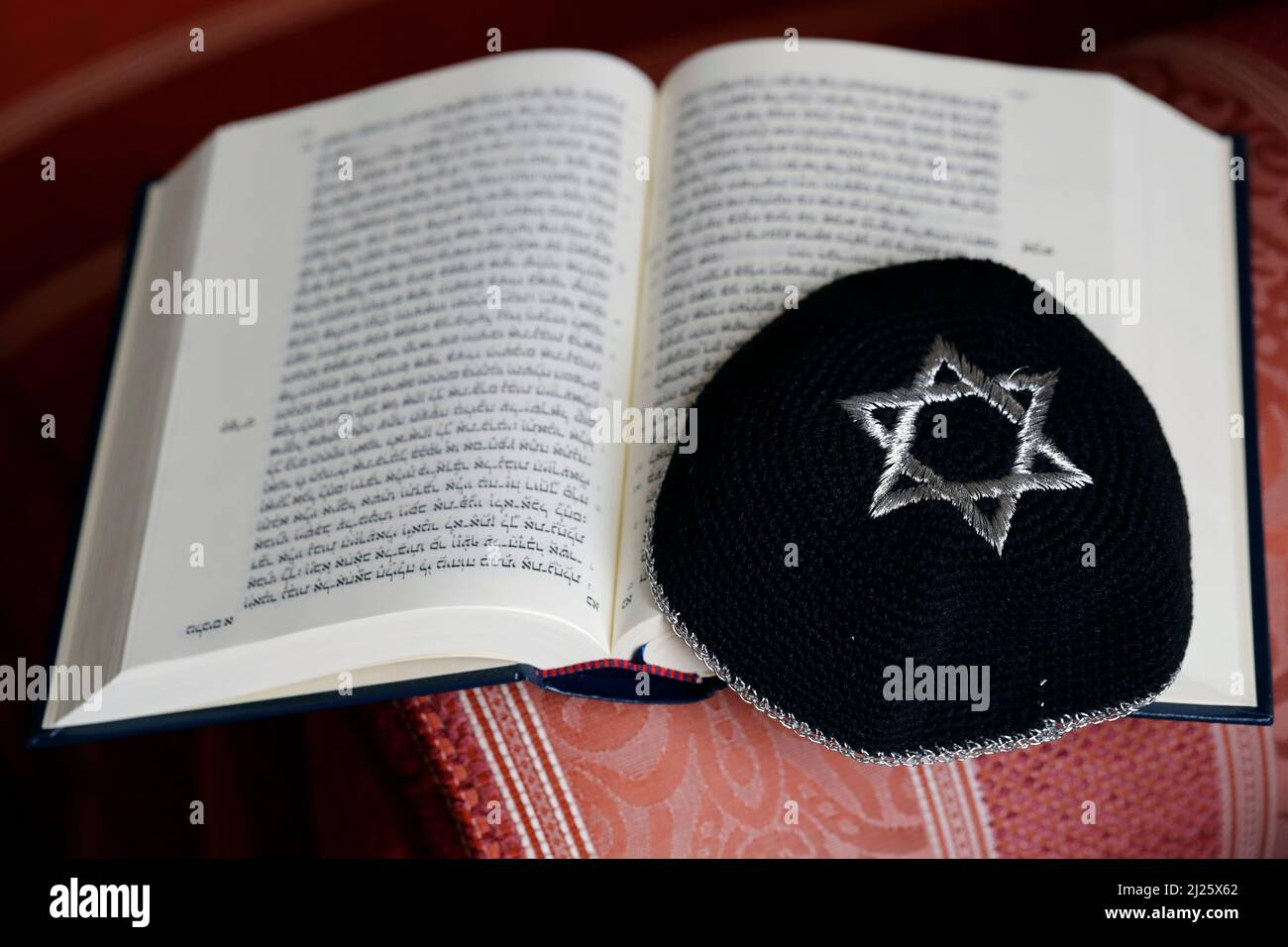 Torah and kippah. Jewish symbols. Stock Photo