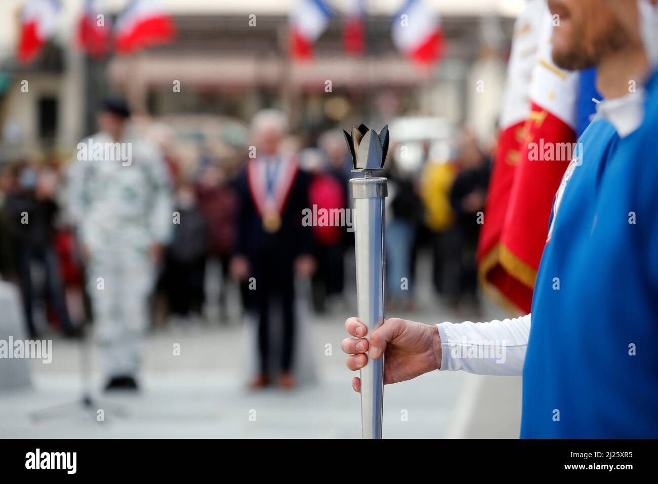 French commemoration of the armistice day november 11 1918, end of the first world war. Stock Photo