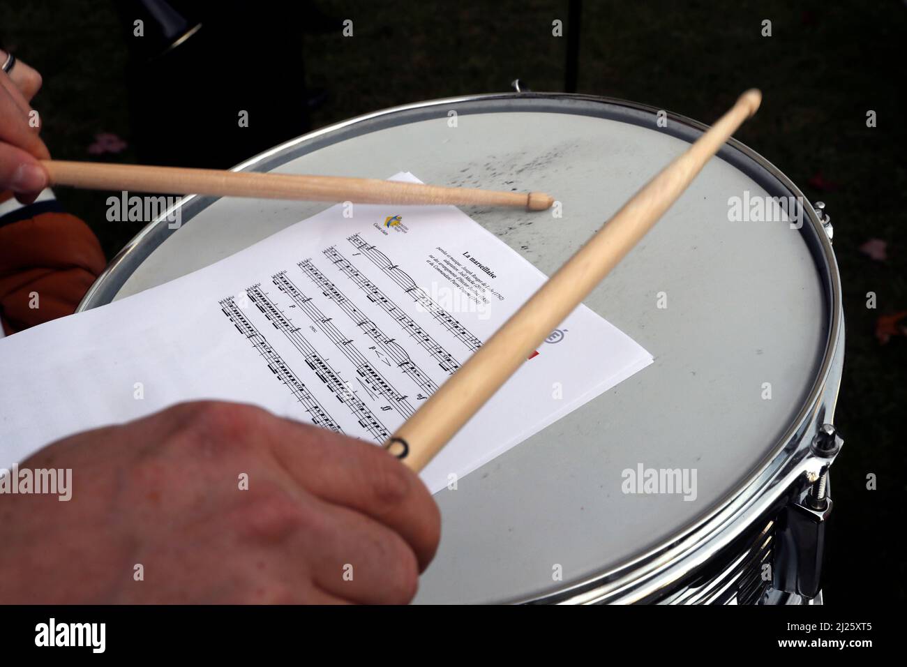 Music scroll of the french national anthem la Marseillaise. Symphonic