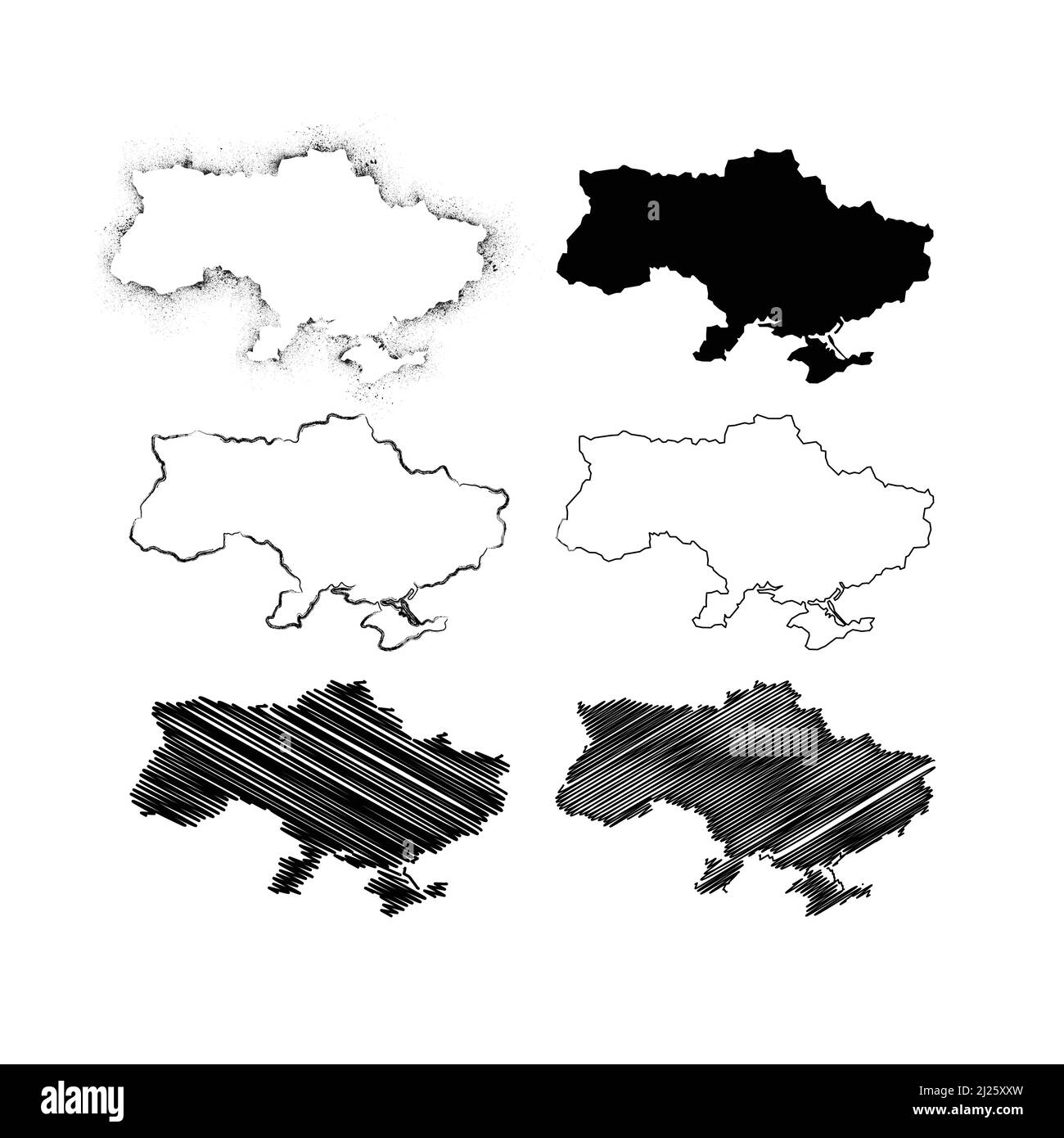 Grunge Ukraine maps silhouettes set Stock Vector