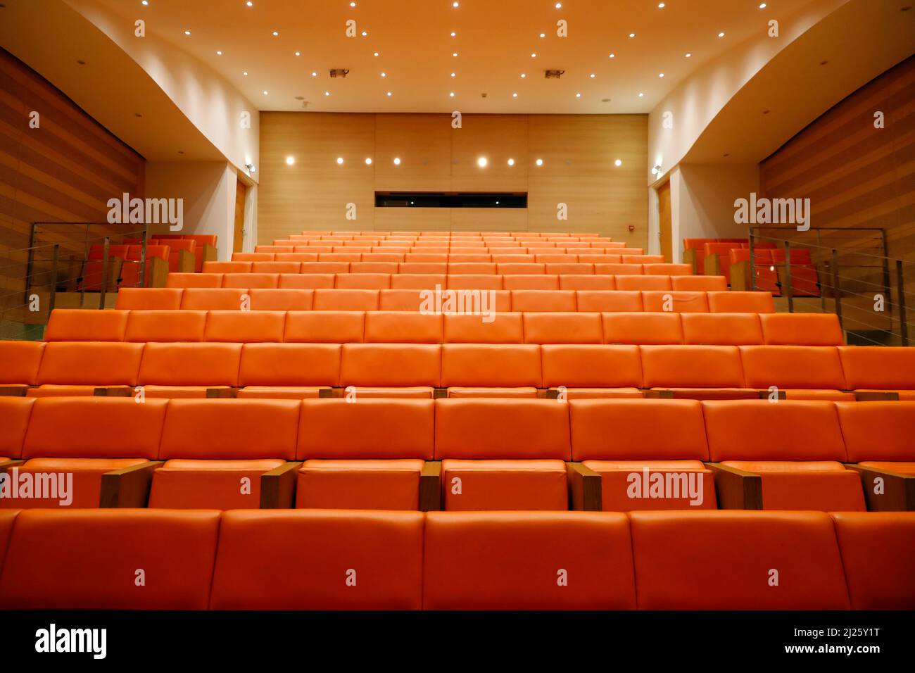Empty seats in a theatre. Stock Photo