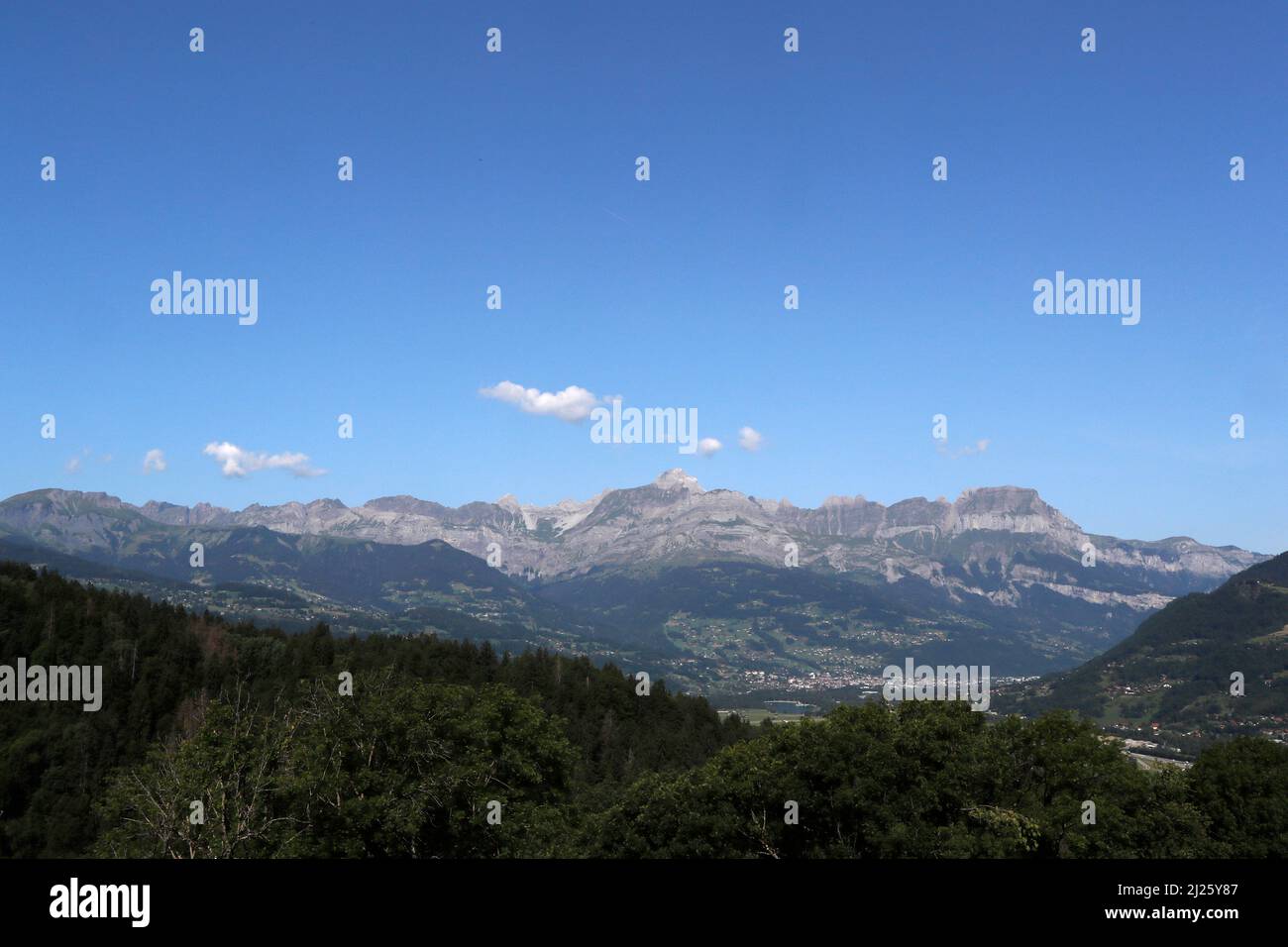 Sallanches et and Aravis mountains. Stock Photo