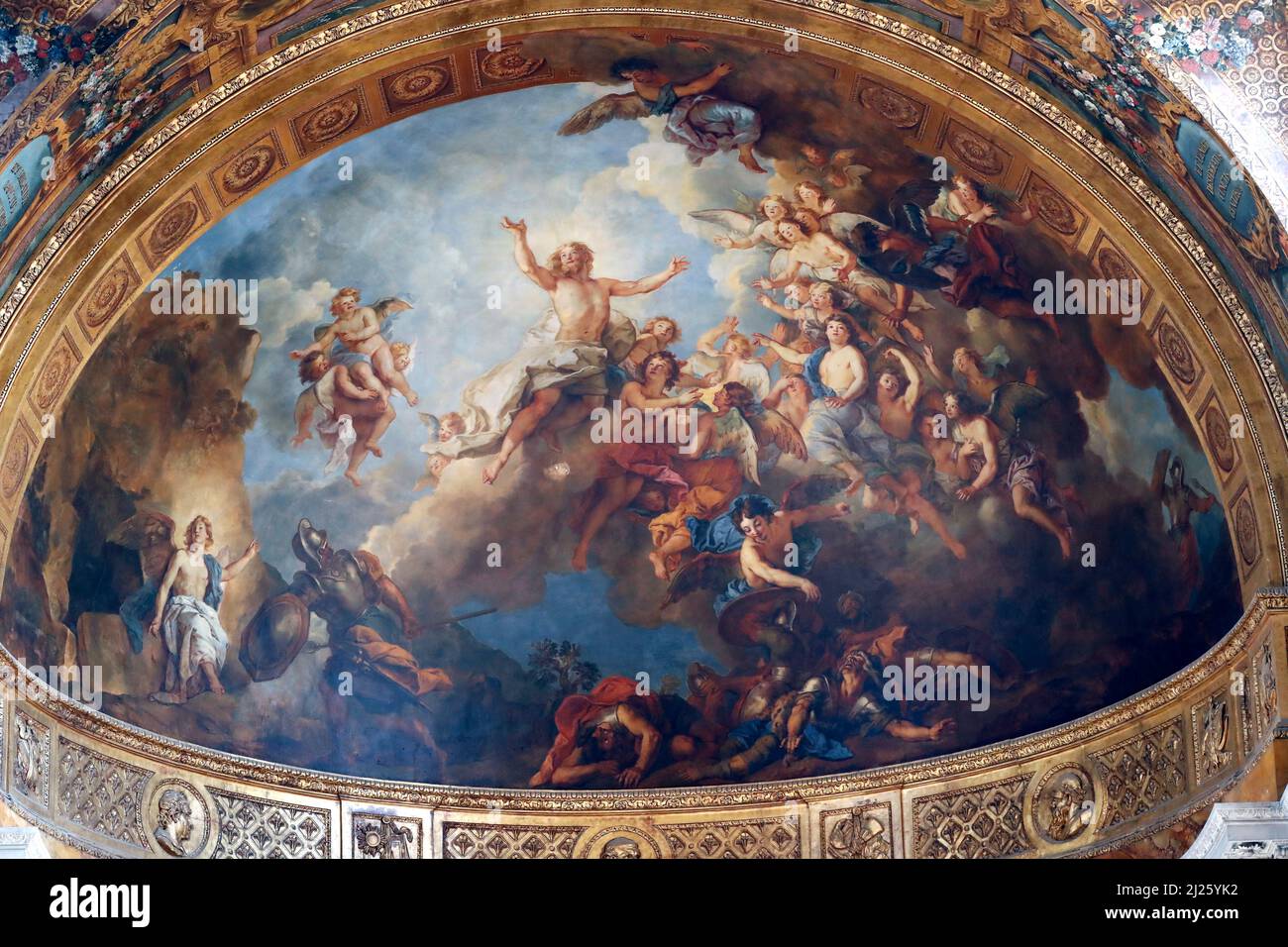 Versailles palace.  Painted celling. Stock Photo