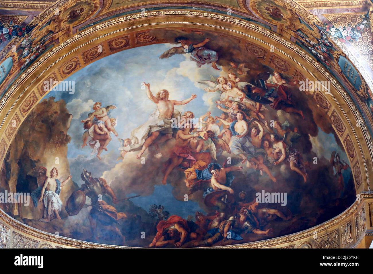 Versailles palace.  Painted celling. Stock Photo