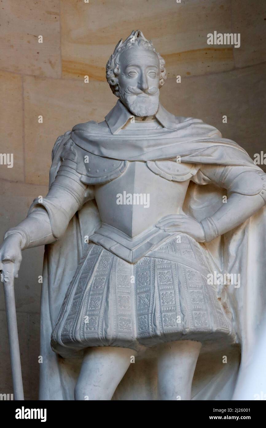 Versailles palace. King Henry IV  ( 1558 - 1810 ). Statue. Stock Photo