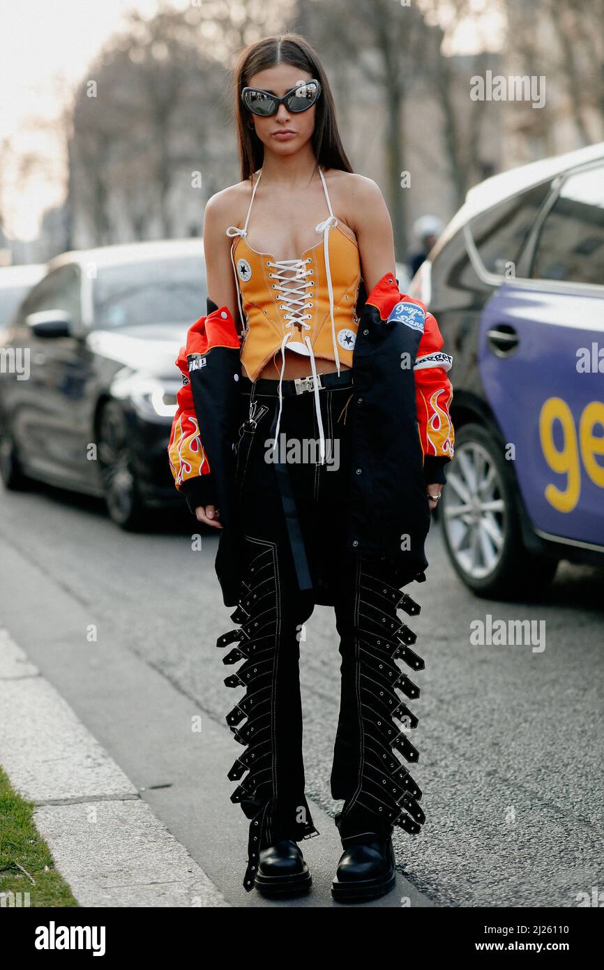 Street style, Livia Nunes Marques arriving at Elie Saab Fall-Winter