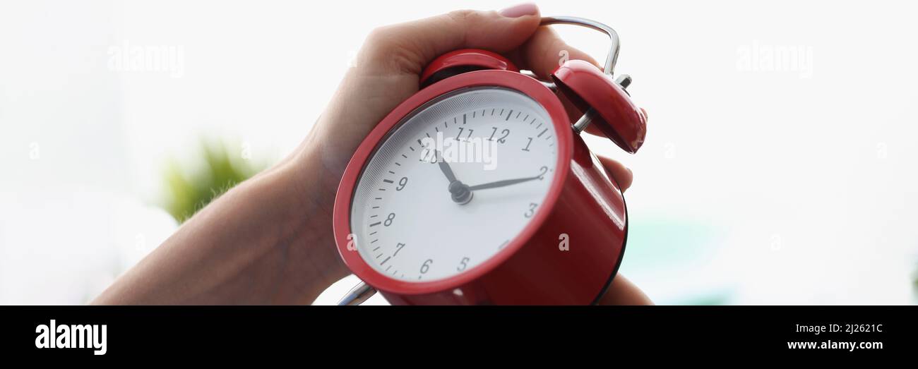 Retro alarm clock with ring Stock Photo